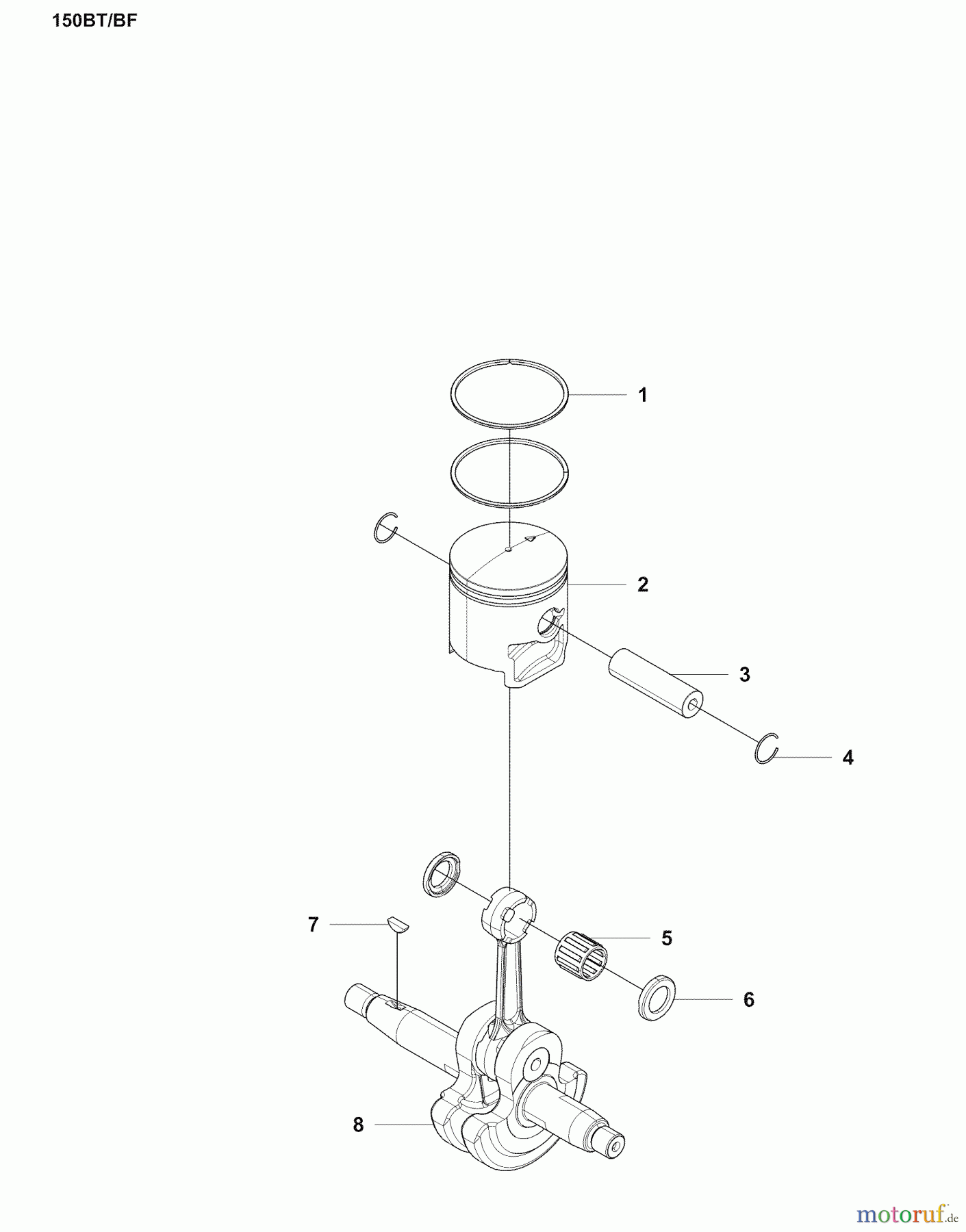 Husqvarna Bläser / Sauger / Häcksler / Mulchgeräte 150 BF - Husqvarna Backpack Blower (2007-05 to 2008-09) Piston / Crankshaft