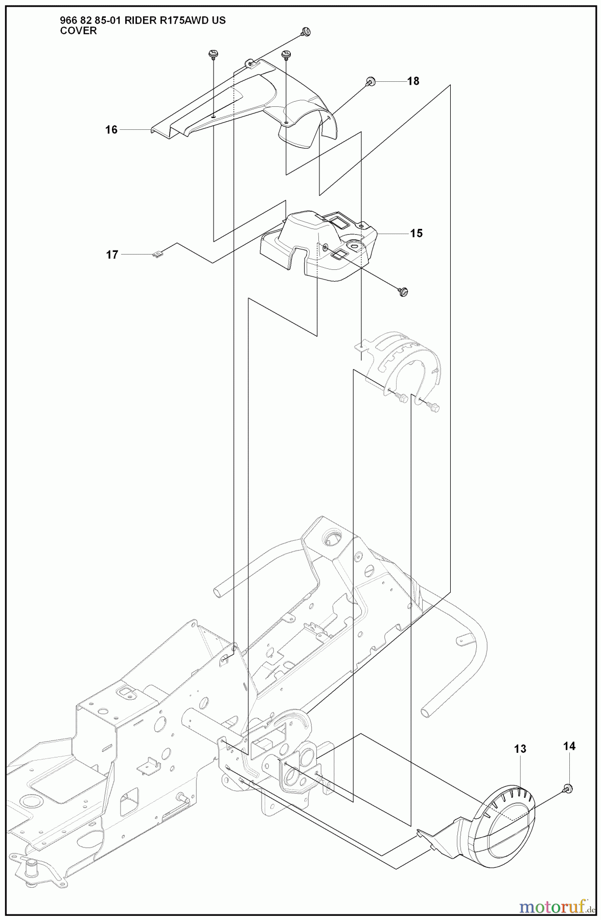 Husqvarna Reitermäher, Motor hinten Rider 175 AWD - Husqvarna Rear-Engine Rider (2008-05 & After) Cover (Part 3)