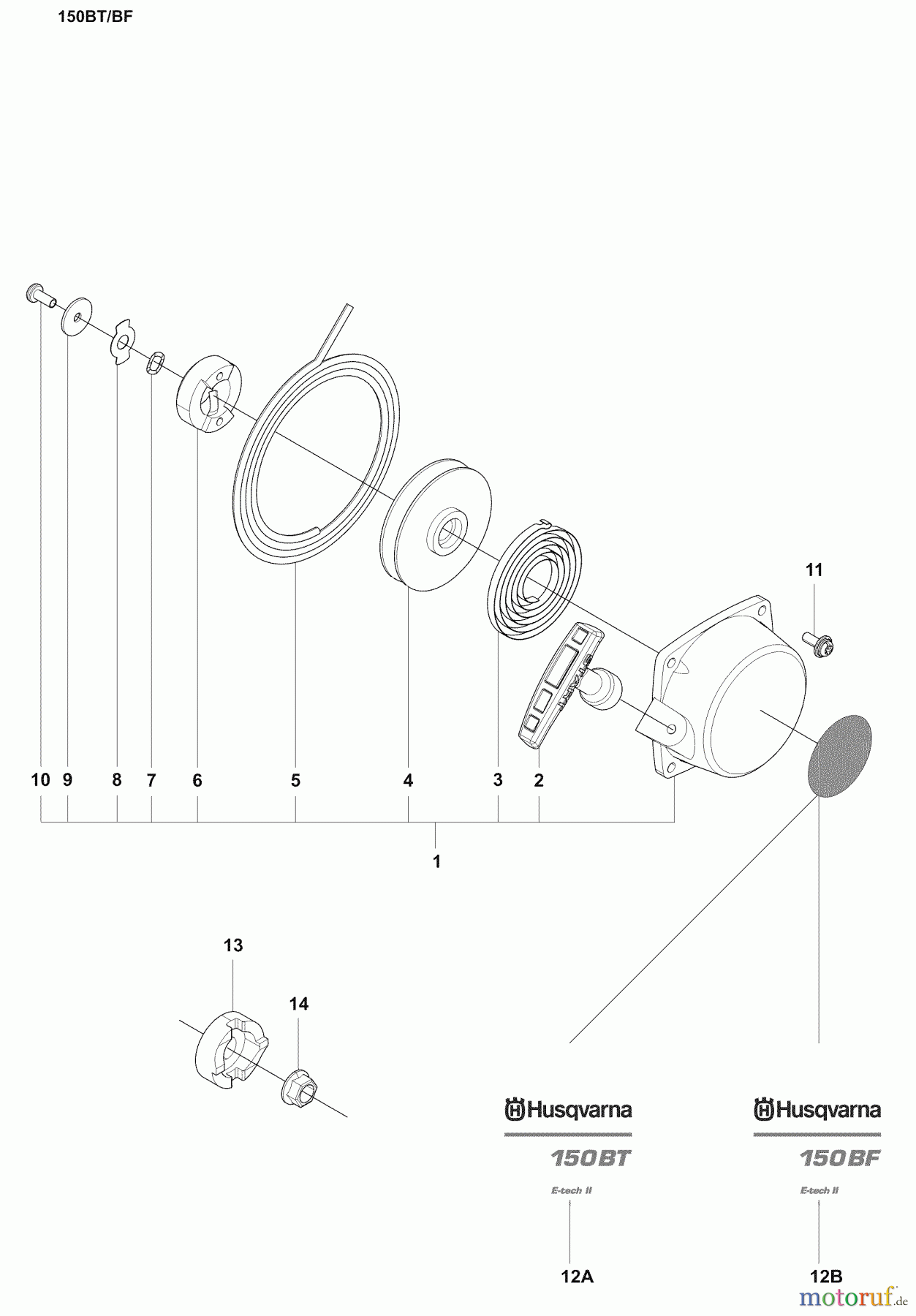  Husqvarna Bläser / Sauger / Häcksler / Mulchgeräte 150 BF - Husqvarna Backpack Blower (2007-05 to 2008-09) Starter