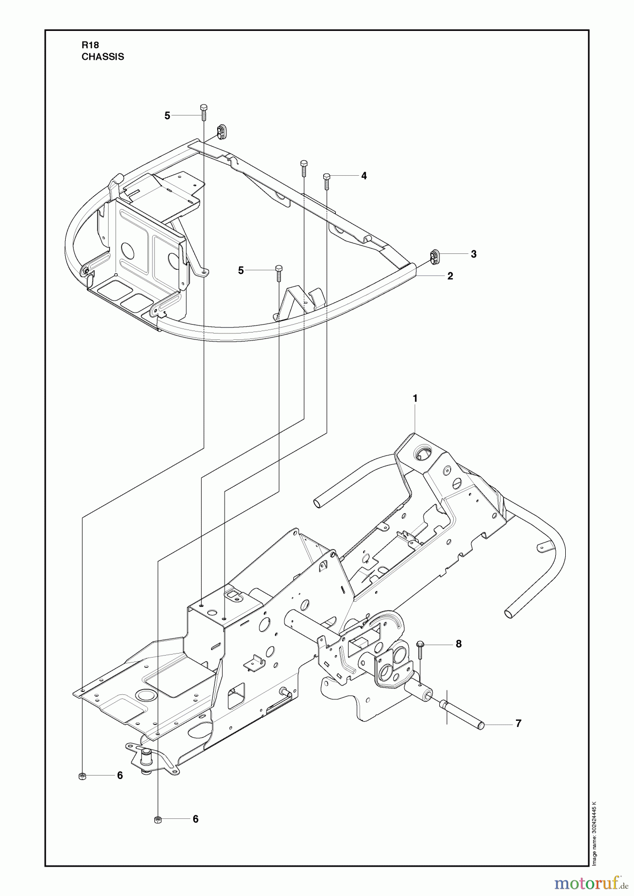 Husqvarna Reitermäher, Motor hinten Rider 18 (966414001) - Husqvarna Rear-Engine Rider (2010-03 & After) Chassis