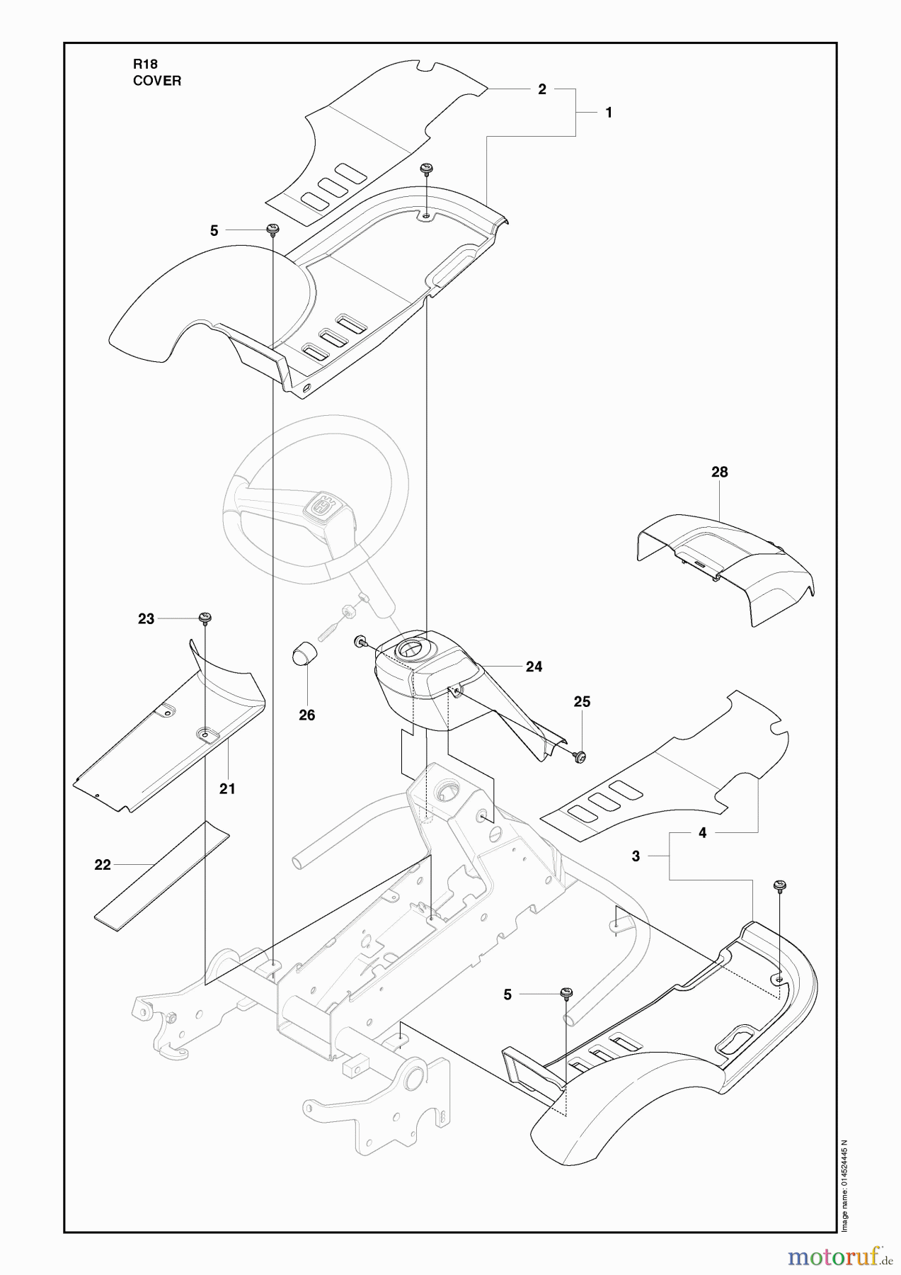 Husqvarna Reitermäher, Motor hinten Rider 18 (966414001) - Husqvarna Rear-Engine Rider (2010-03 & After) Cover Image 2