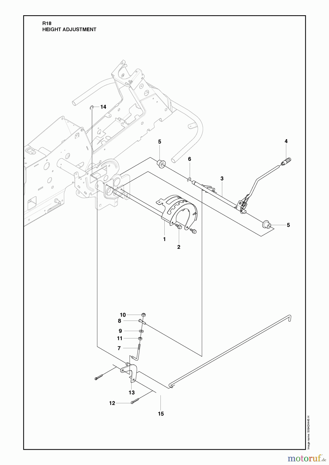 Husqvarna Reitermäher, Motor hinten Rider 18 (966414001) - Husqvarna Rear-Engine Rider (2010-03 & After) Height Adjustment