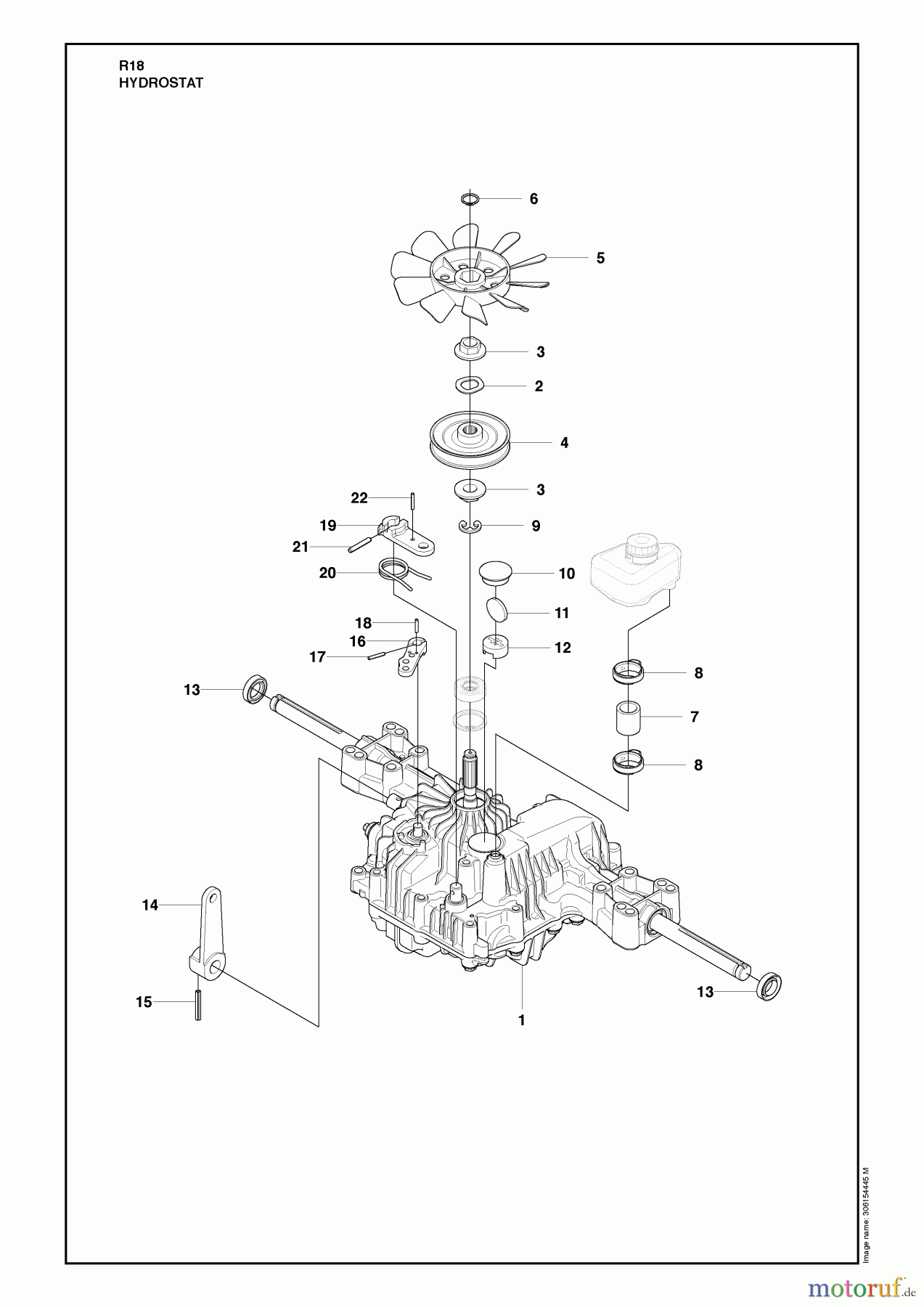 Husqvarna Reitermäher, Motor hinten Rider 18 (966414001) - Husqvarna Rear-Engine Rider (2010-03 & After) Hydrostat
