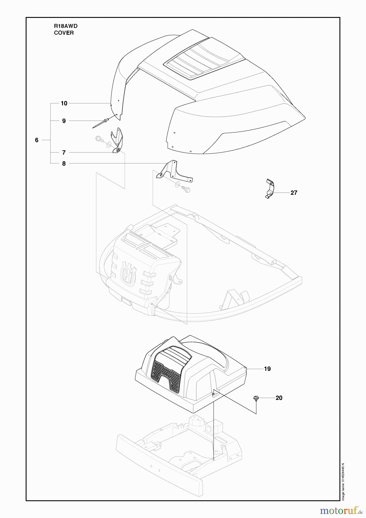 Husqvarna Reitermäher, Motor hinten Rider 18 AWD (966414101) - Husqvarna Rear-Engine Rider (2010-03 & After) Cover Image 1