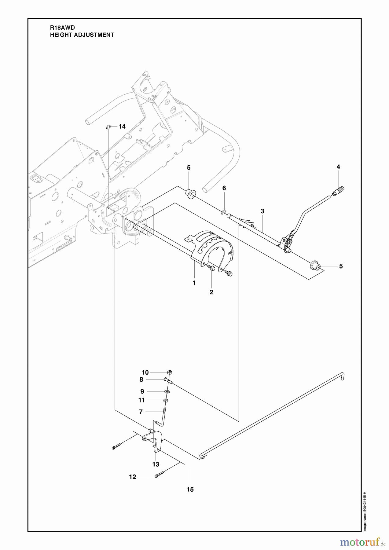 Husqvarna Reitermäher, Motor hinten Rider 18 AWD (966414101) - Husqvarna Rear-Engine Rider (2010-03 & After) Height Adjustment