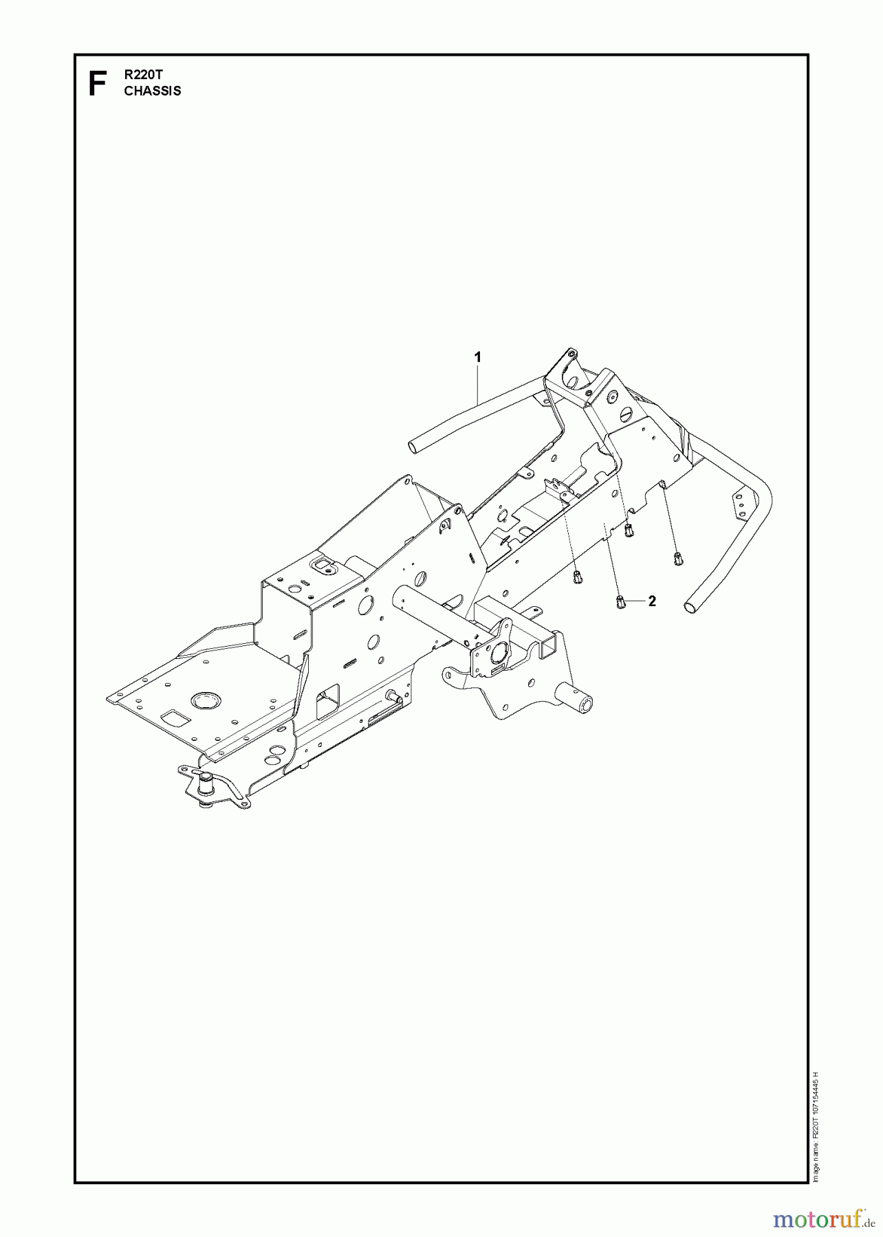Husqvarna Reitermäher, Motor hinten Rider 220T (966785701) - Husqvarna Rear-Engine Rider (2012-03 & After) CHASSIS / FRAME