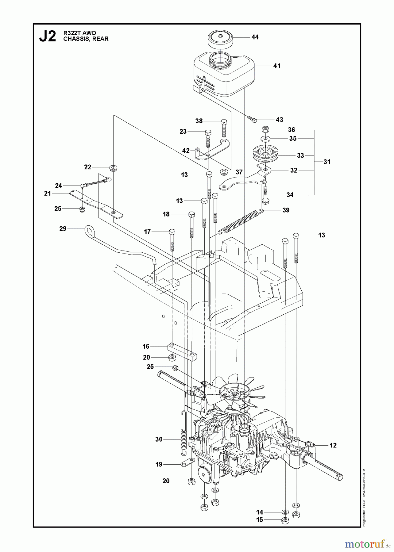 Husqvarna Reitermäher, Motor hinten Rider 322T AWD (966785801) - Husqvarna Rear-Engine Rider (2012-03 & After) CHASSIS LOWER