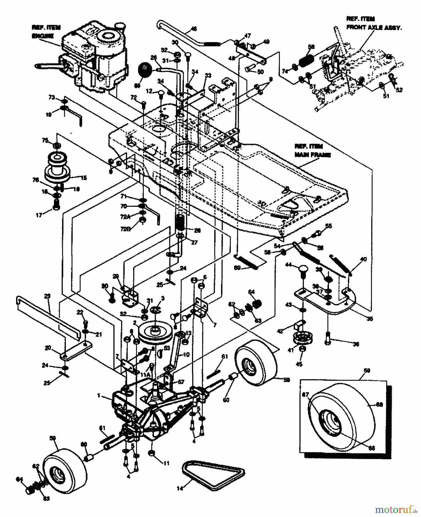 Husqvarna Reitermäher, Motor hinten Rider 800 - Husqvarna Rear-Engine Rider (1993-04 & After) Traction Drive Assembly