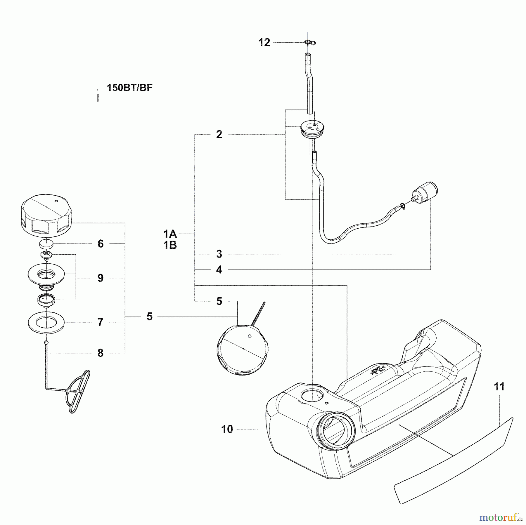 Husqvarna Bläser / Sauger / Häcksler / Mulchgeräte 150 BF - Husqvarna Backpack Blower (2008-10 & After) Fuel Tank