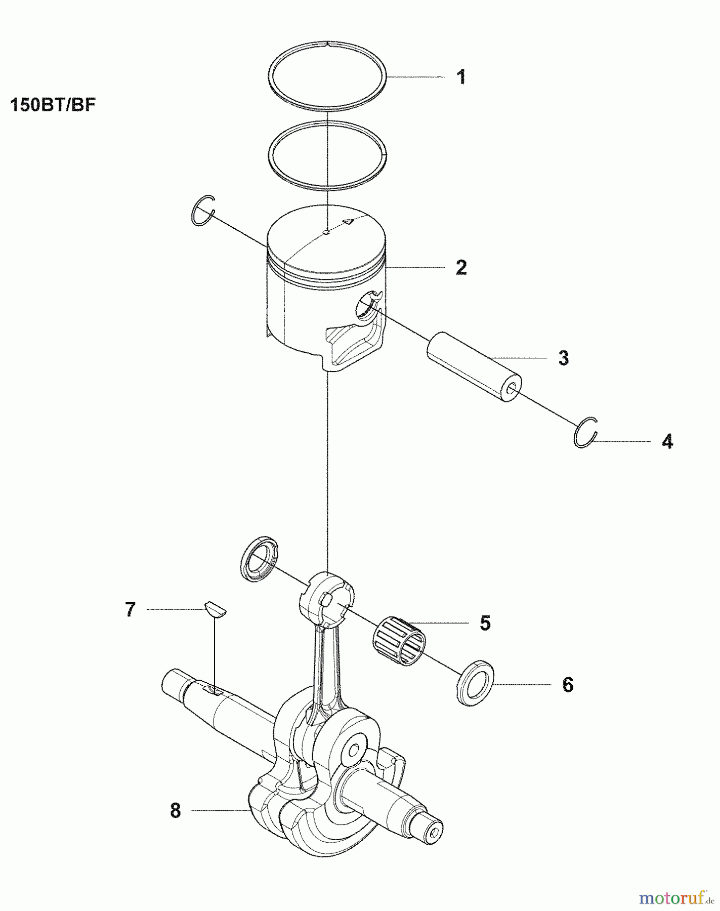 Husqvarna Bläser / Sauger / Häcksler / Mulchgeräte 150 BF - Husqvarna Backpack Blower (2008-10 & After) Piston / Crankcase