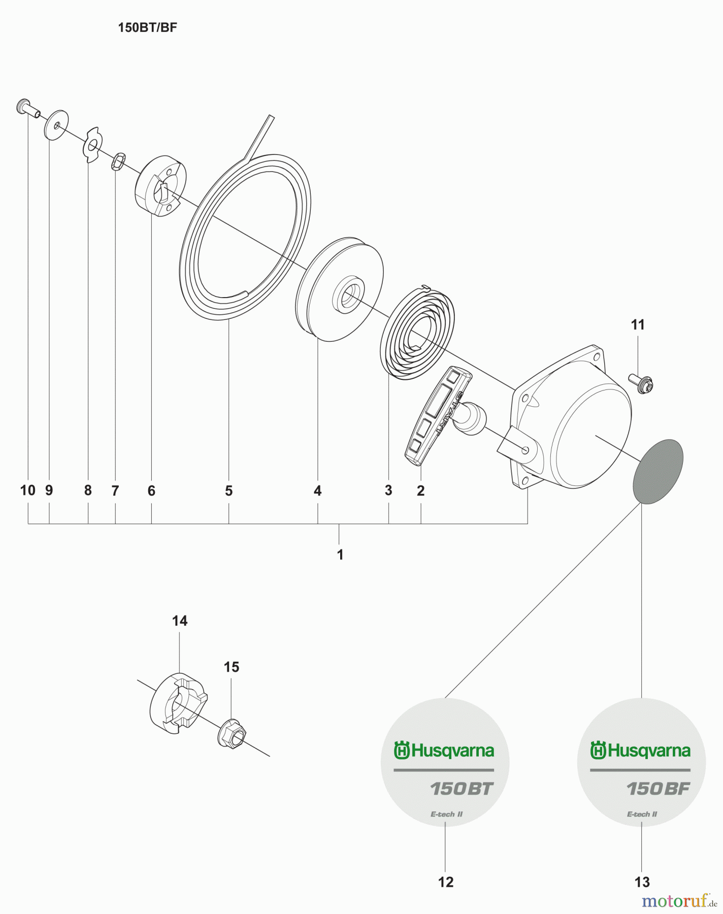 Husqvarna Bläser / Sauger / Häcksler / Mulchgeräte 150 BF - Husqvarna Backpack Blower (2008-10 & After) Starter