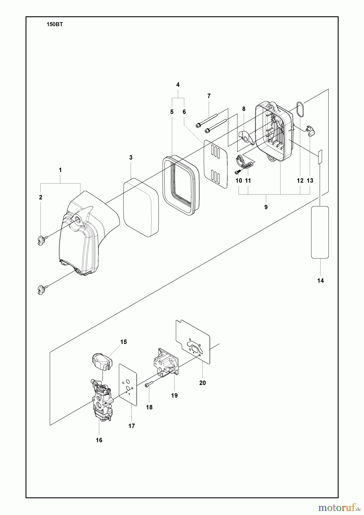 Husqvarna Bläser / Sauger / Häcksler / Mulchgeräte 150 BT - Husqvarna Backpack Blower (2009-10 & After) (Lowes) Air Filter