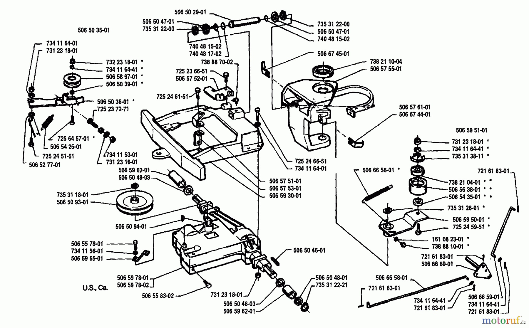 Husqvarna Reitermäher, Motor hinten Rider 850 10 - Husqvarna Swedish Rider (1991-01 & After) Belt Tensioner Complete