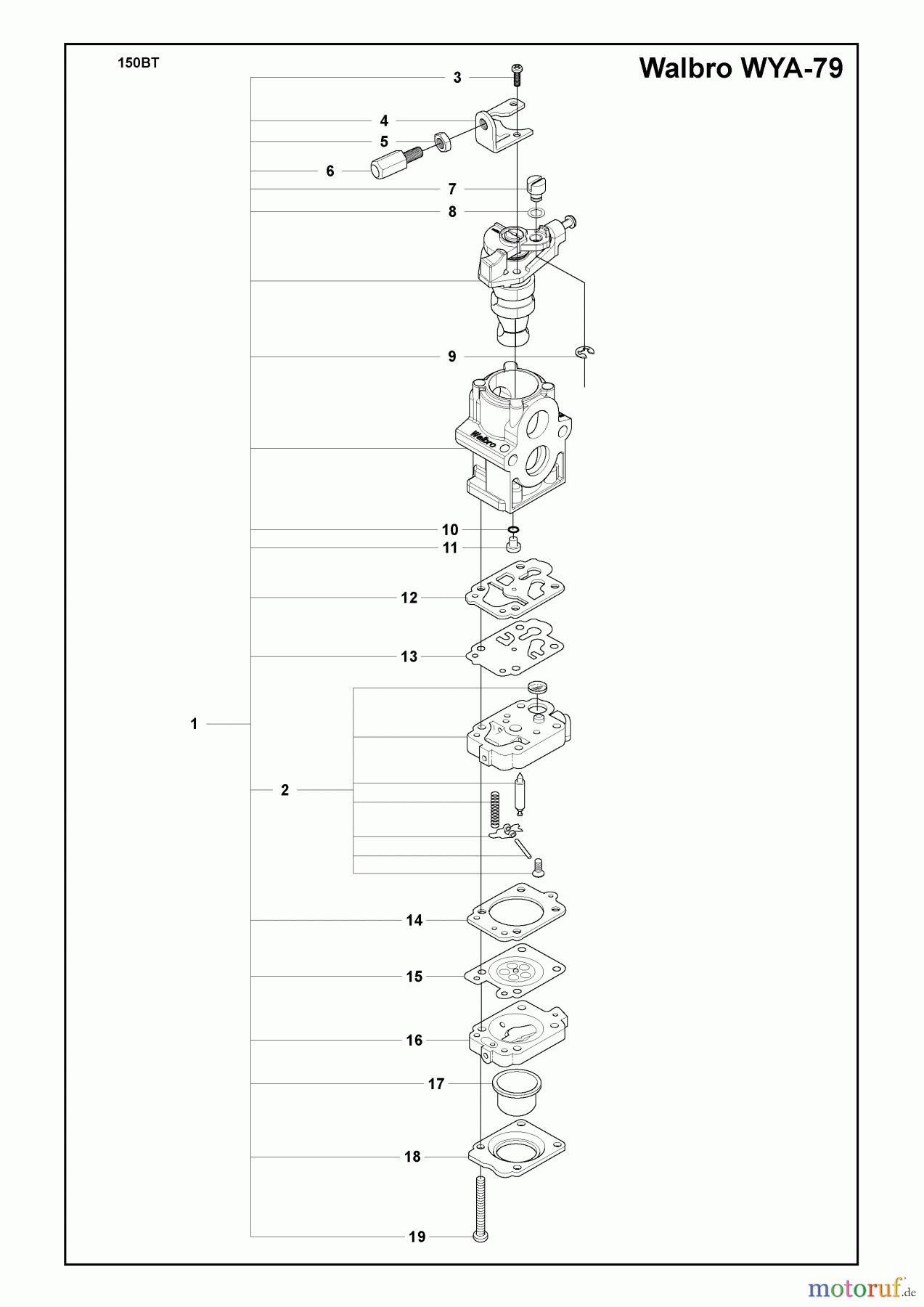  Husqvarna Bläser / Sauger / Häcksler / Mulchgeräte 150 BT - Husqvarna Backpack Blower (2009-10 & After) (Lowes) Carburetor