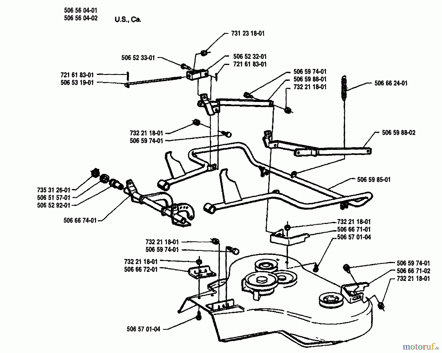 Husqvarna Reitermäher, Motor hinten Rider 850 12 - Husqvarna Swedish Rider (1991-01 & After) Cutter Deck Assembly