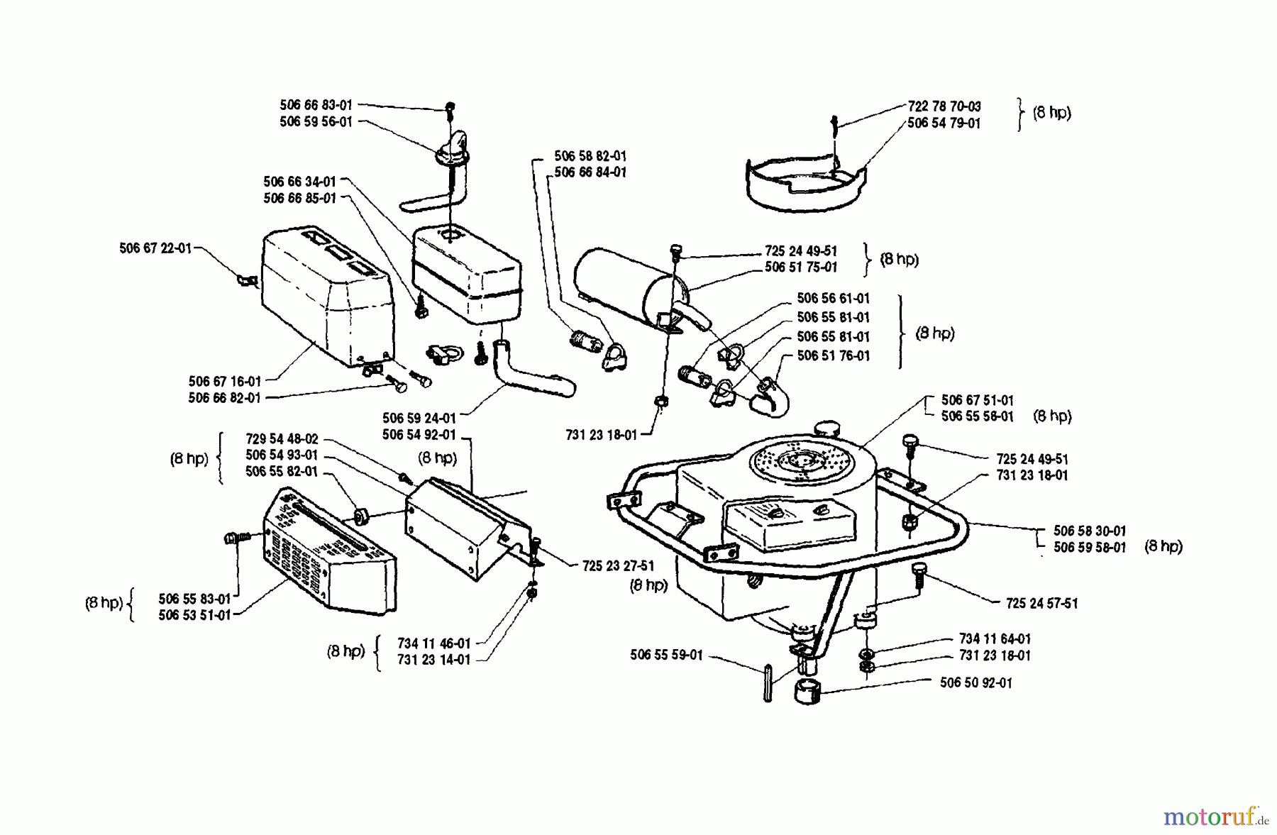 Husqvarna Reitermäher, Motor hinten Rider 850 12 - Husqvarna Swedish Rider (1990-02 to 1990-12) Engine Housing