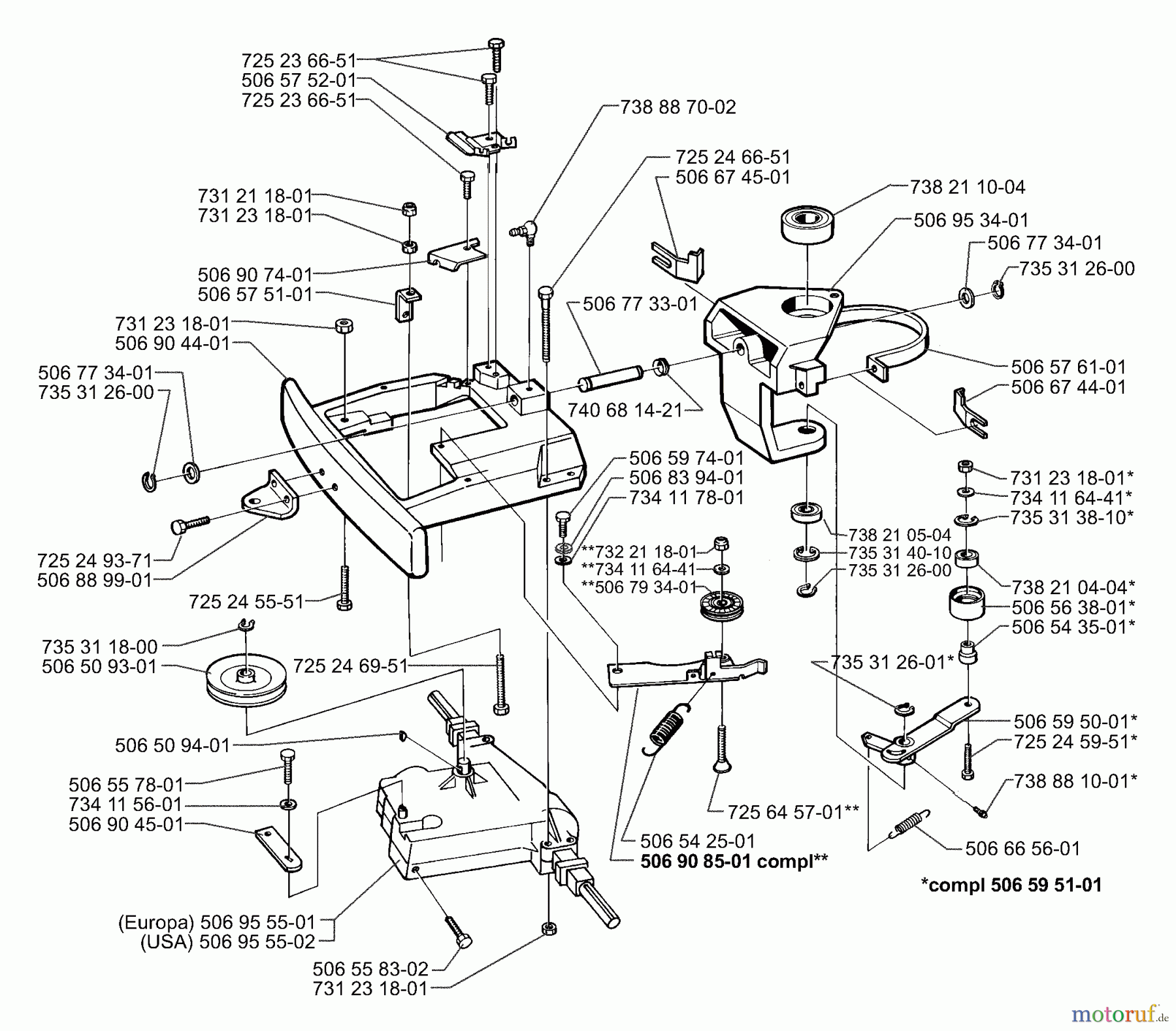 Husqvarna Reitermäher, Motor hinten Rider 970 - Husqvarna Swedish Rider (1997-04 to 1997-12) Belt Tensioner Assembly