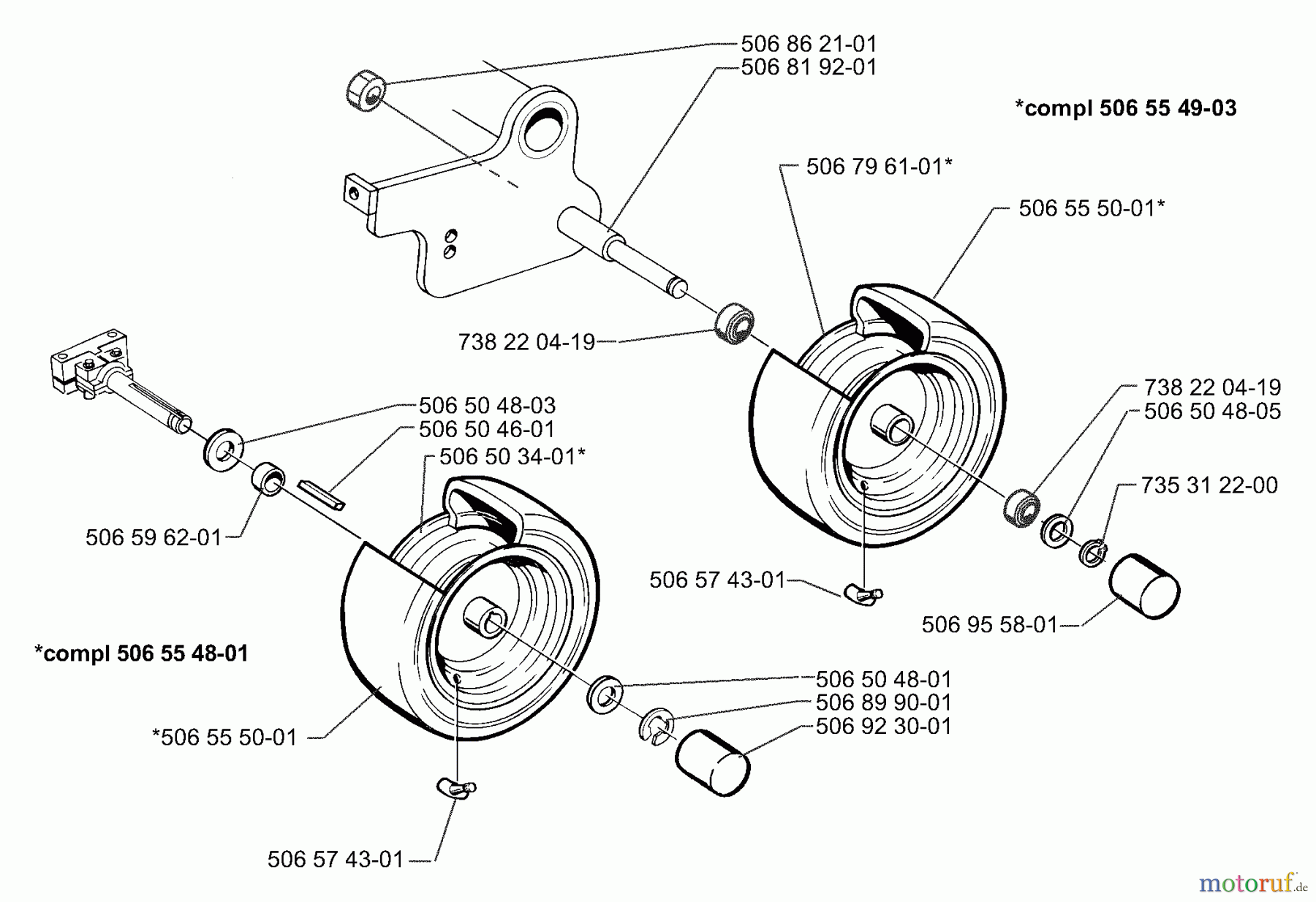  Husqvarna Reitermäher, Motor hinten Rider 970 - Husqvarna Swedish Rider (1997-04 to 1997-12) Wheels And Tire Assembly