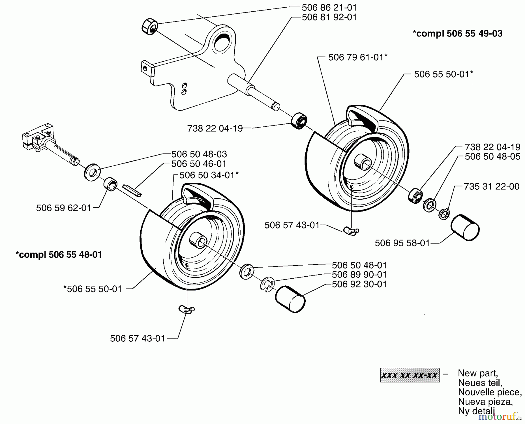 Husqvarna Reitermäher, Motor hinten Rider 970 - Husqvarna Swedish Rider (1998-01 & After) Wheel & Tire Assembly