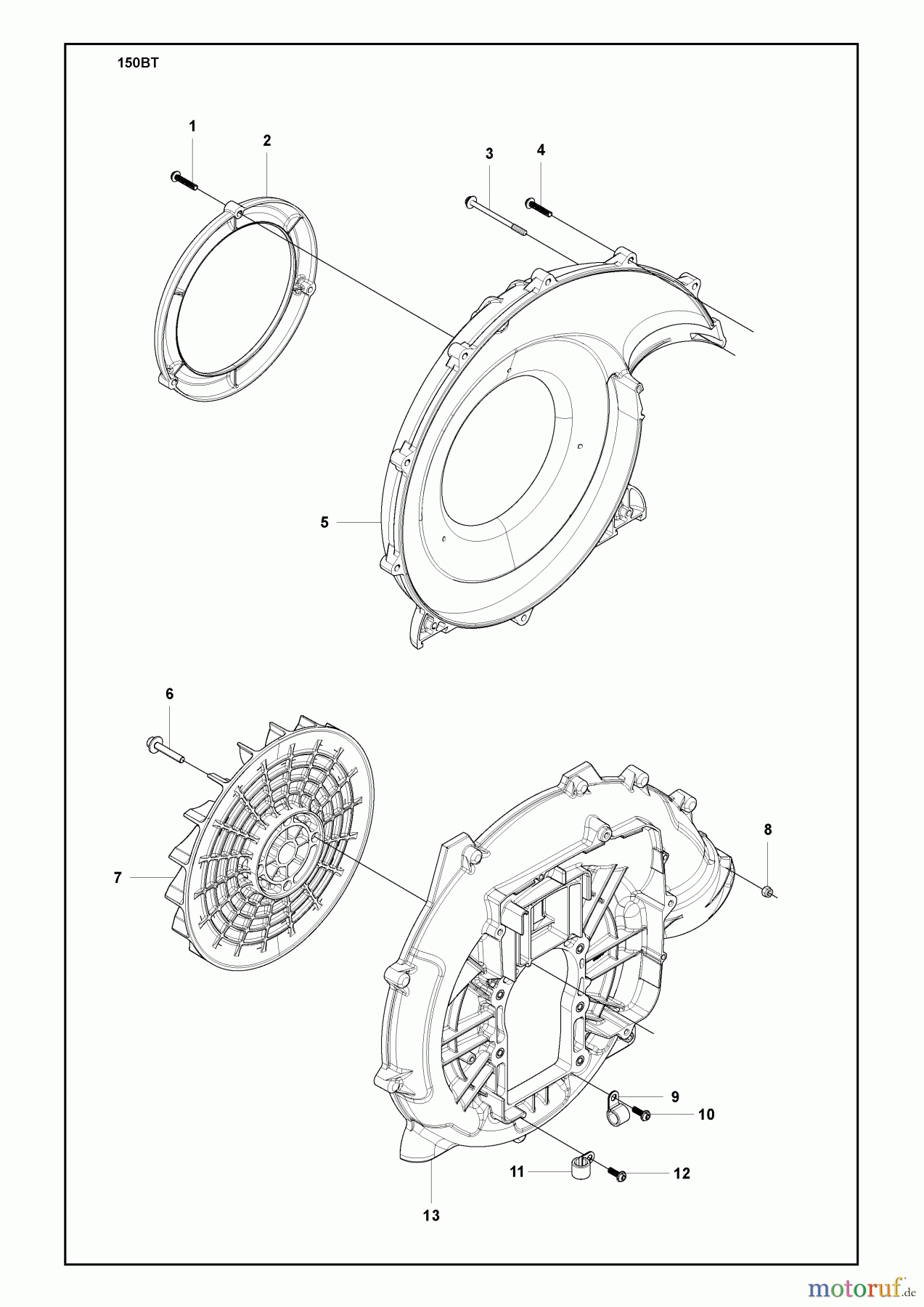  Husqvarna Bläser / Sauger / Häcksler / Mulchgeräte 150 BT - Husqvarna Backpack Blower (2009-10 & After) (Lowes) Housing
