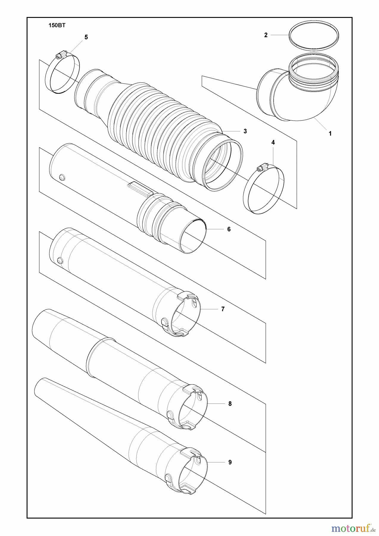 Husqvarna Bläser / Sauger / Häcksler / Mulchgeräte 150 BT - Husqvarna Backpack Blower (2009-10 & After) (Lowes) Tube