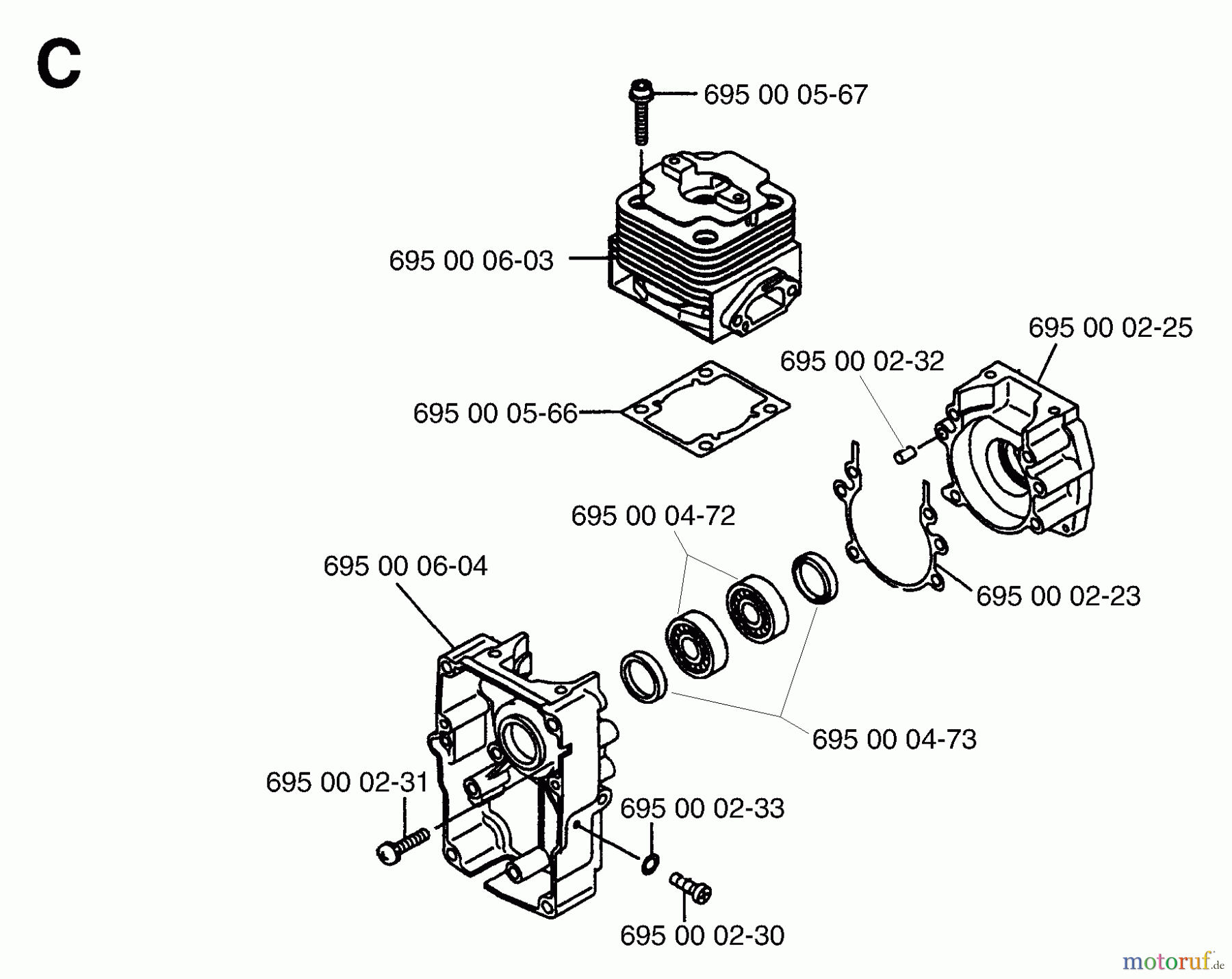 Husqvarna Bläser / Sauger / Häcksler / Mulchgeräte 155 BF - Husqvarna Backpack Blower (1999-07 & After) Cylinder & Crankcase