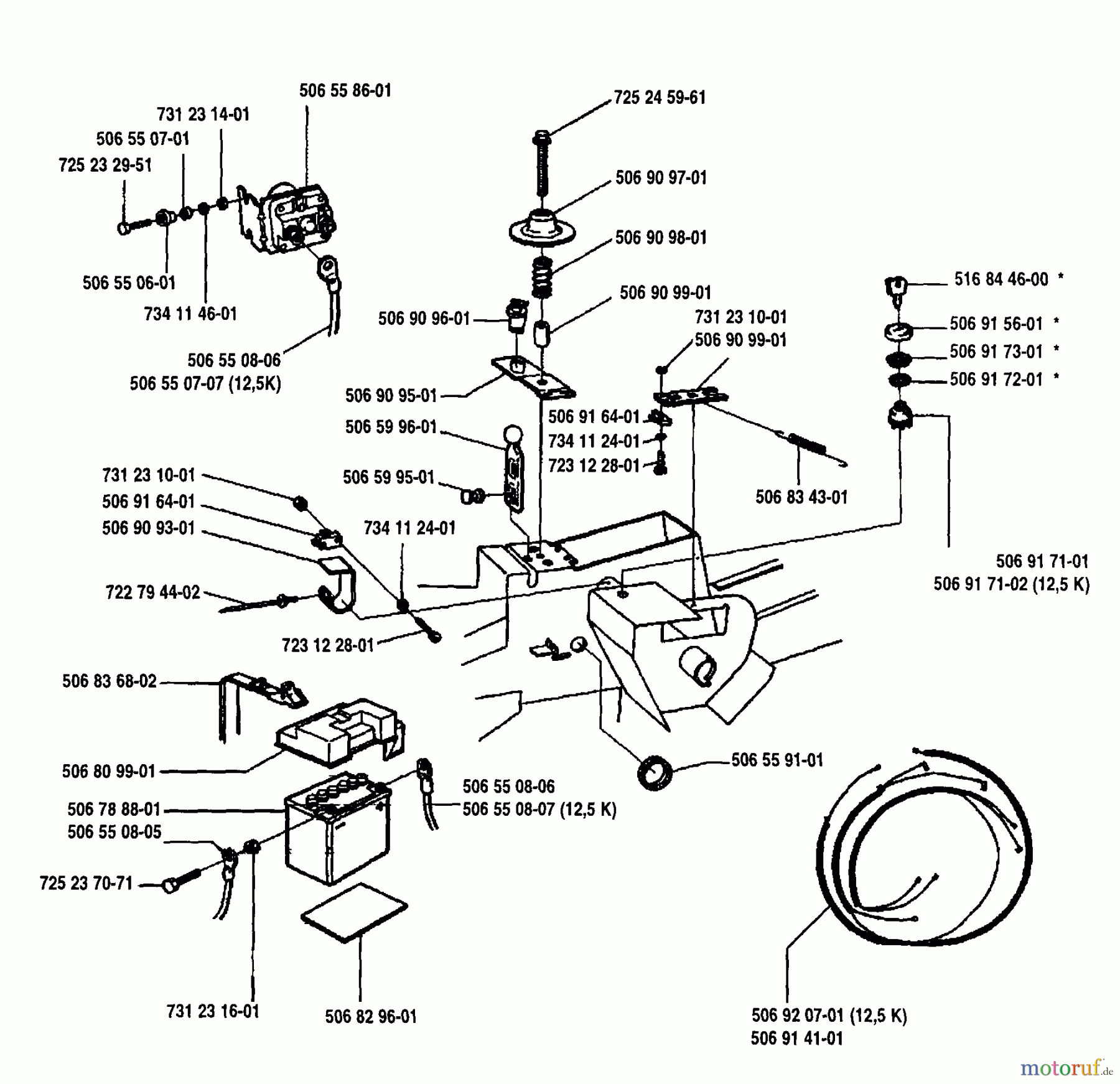 Husqvarna Reitermäher, Motor hinten Rider 970 12 S - Husqvarna Swedish Rider (1994-03 & After) Battery Housing Assembly