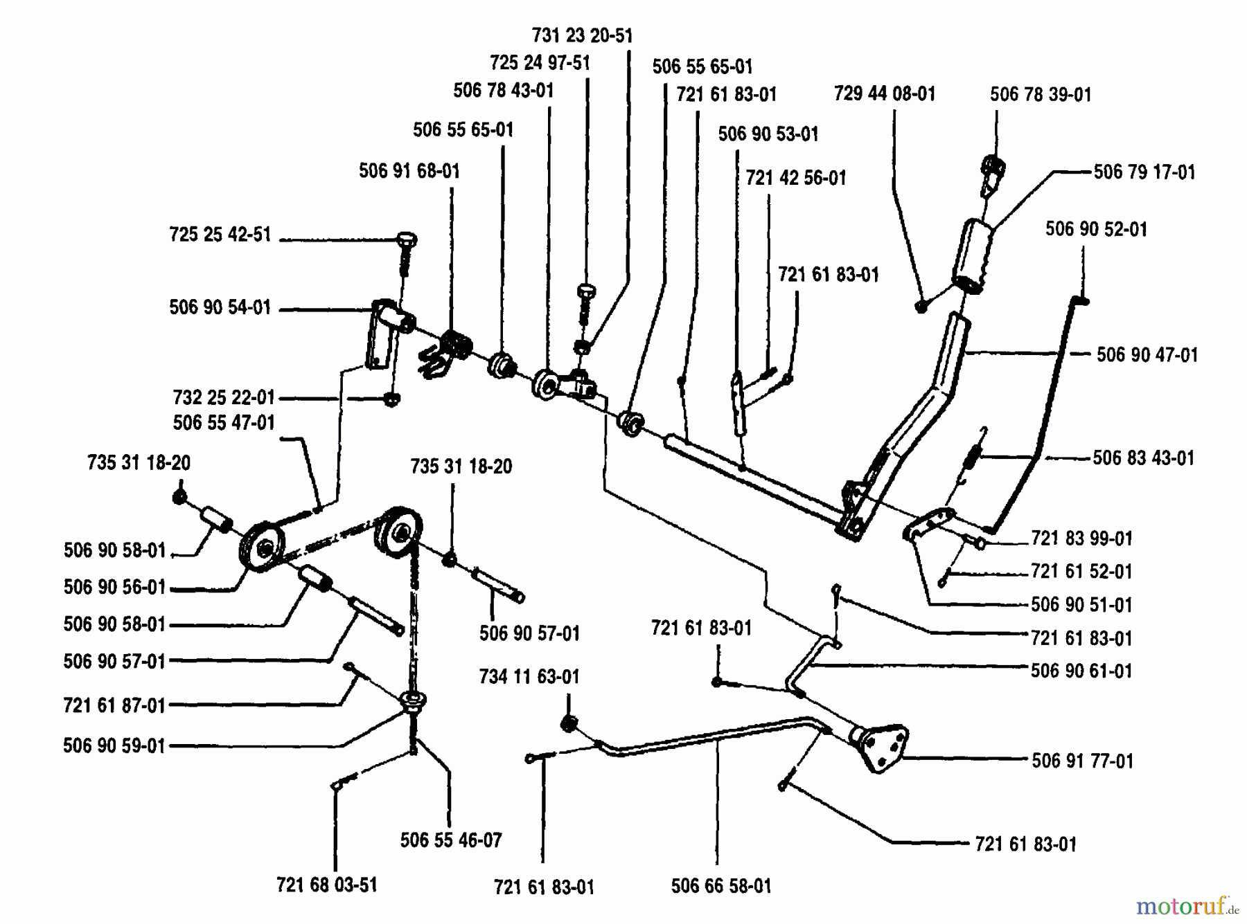 Husqvarna Reitermäher, Motor hinten Rider 970 12 S - Husqvarna Swedish Rider (1994-03 & After) Brake Assembly