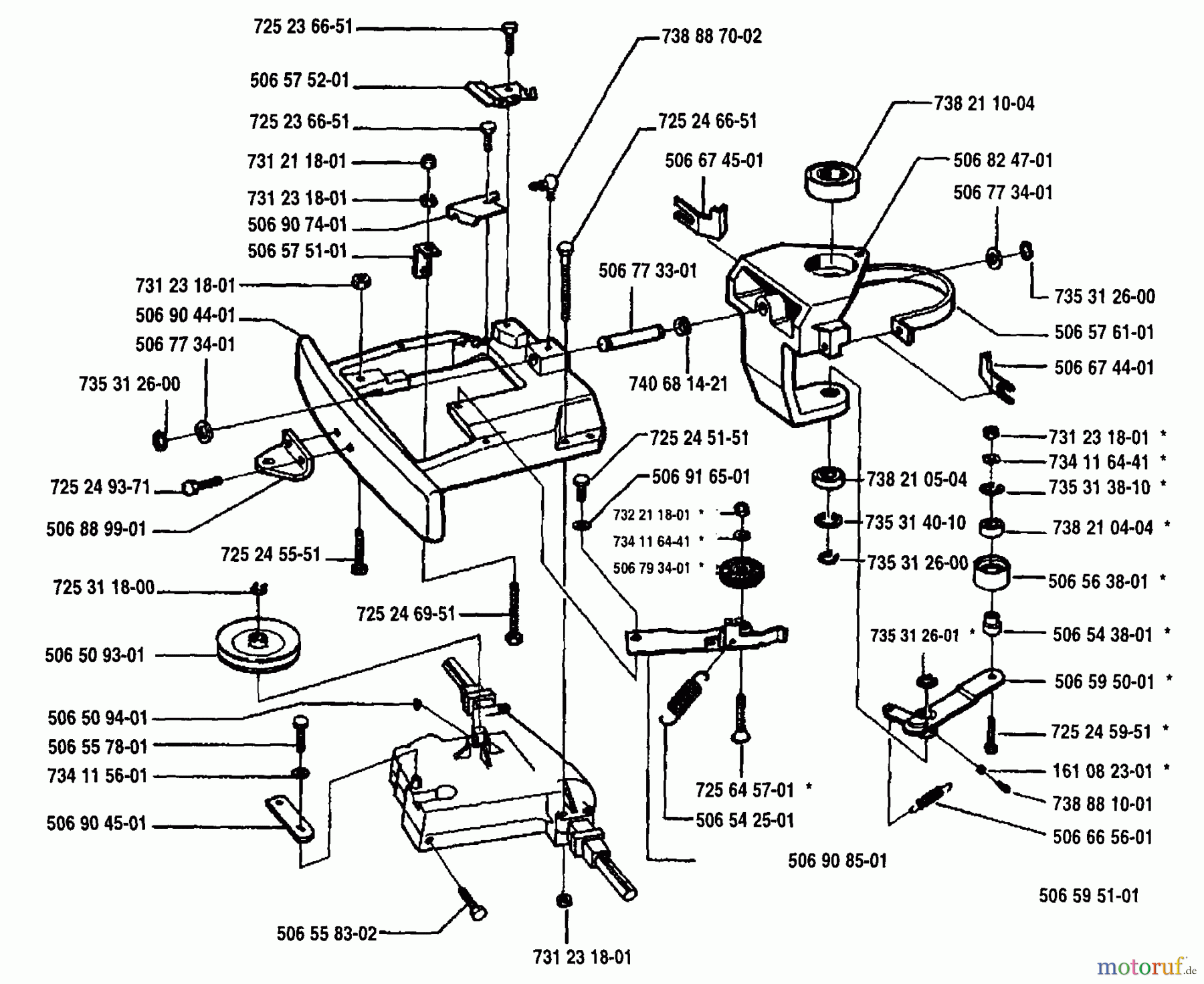 Husqvarna Reitermäher, Motor hinten Rider 970 12 S - Husqvarna Swedish Rider (1994-03 & After) Tank, Frame And Steering Assembly