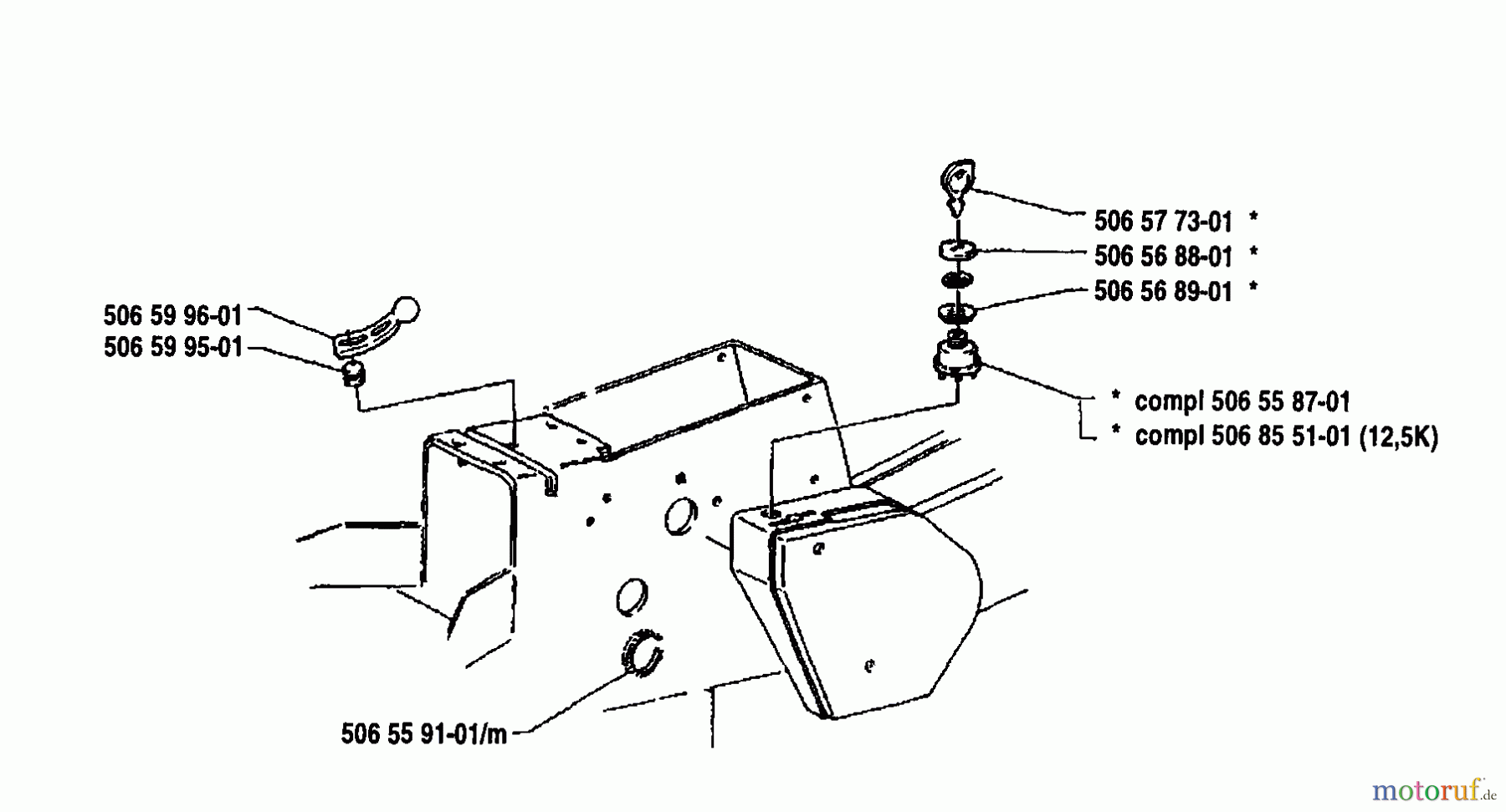 Husqvarna Reitermäher, Motor hinten Rider 970 12 - Husqvarna Swedish Rider (1992-03 to 1993-04) Ignition Assembly