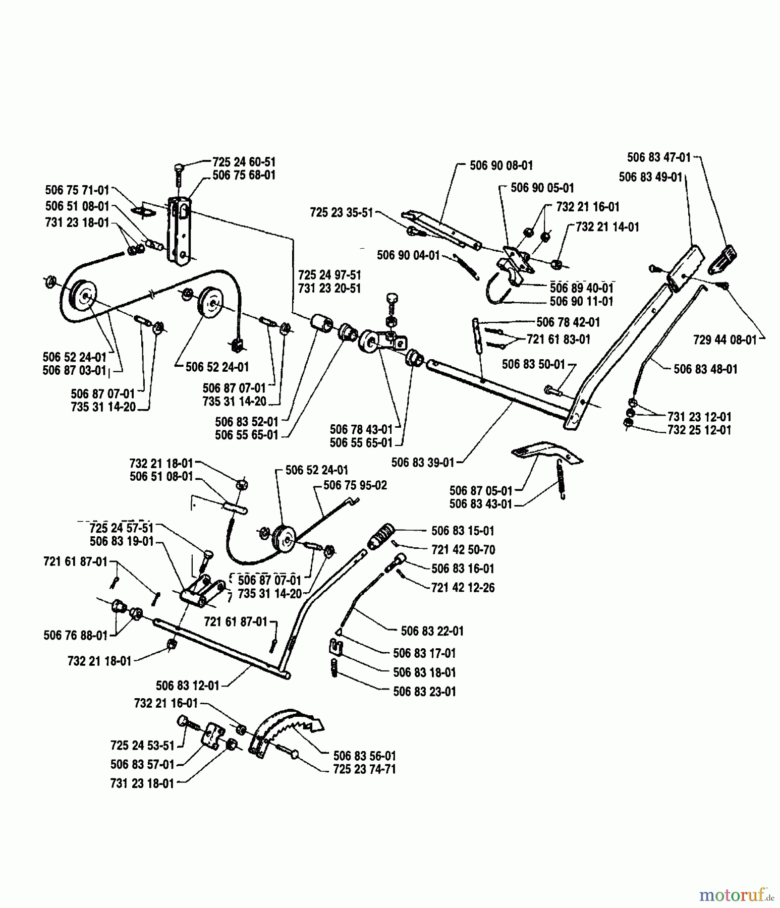 Husqvarna Reitermäher, Motor hinten Rider 970 12 - Husqvarna Swedish Rider (1992-03 to 1993-04) Lift Assembly