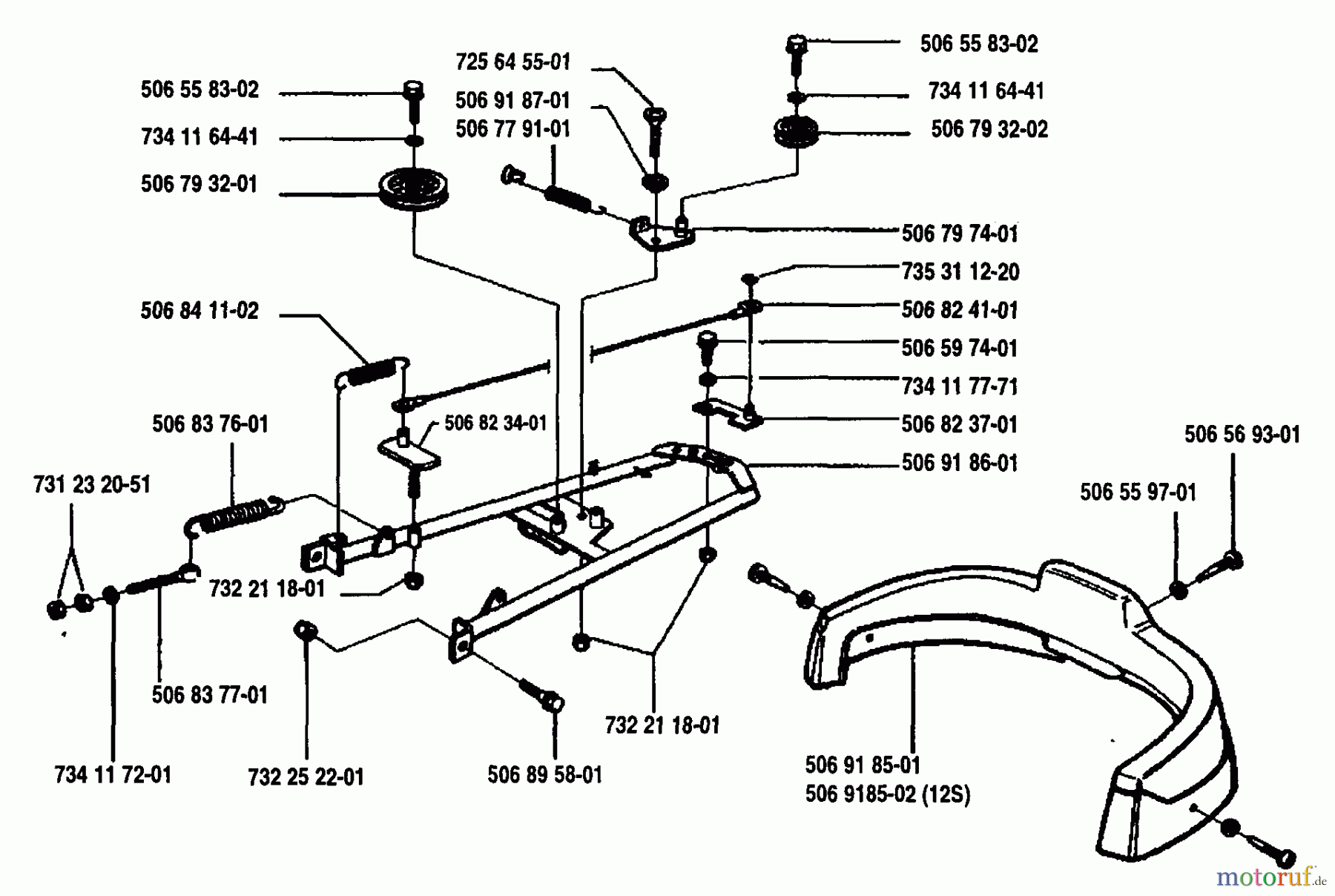 Husqvarna Reitermäher, Motor hinten Rider 970 12 - Husqvarna Swedish Rider (1993-05 to 1994-02) Blade Cover Assembly