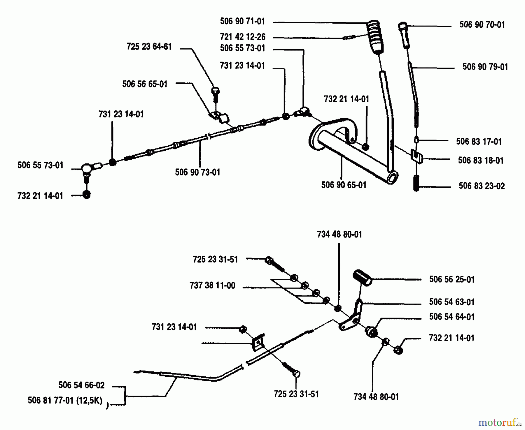 Husqvarna Reitermäher, Motor hinten Rider 970 12 - Husqvarna Swedish Rider (1993-05 to 1994-02) Throttle Lever Assembly