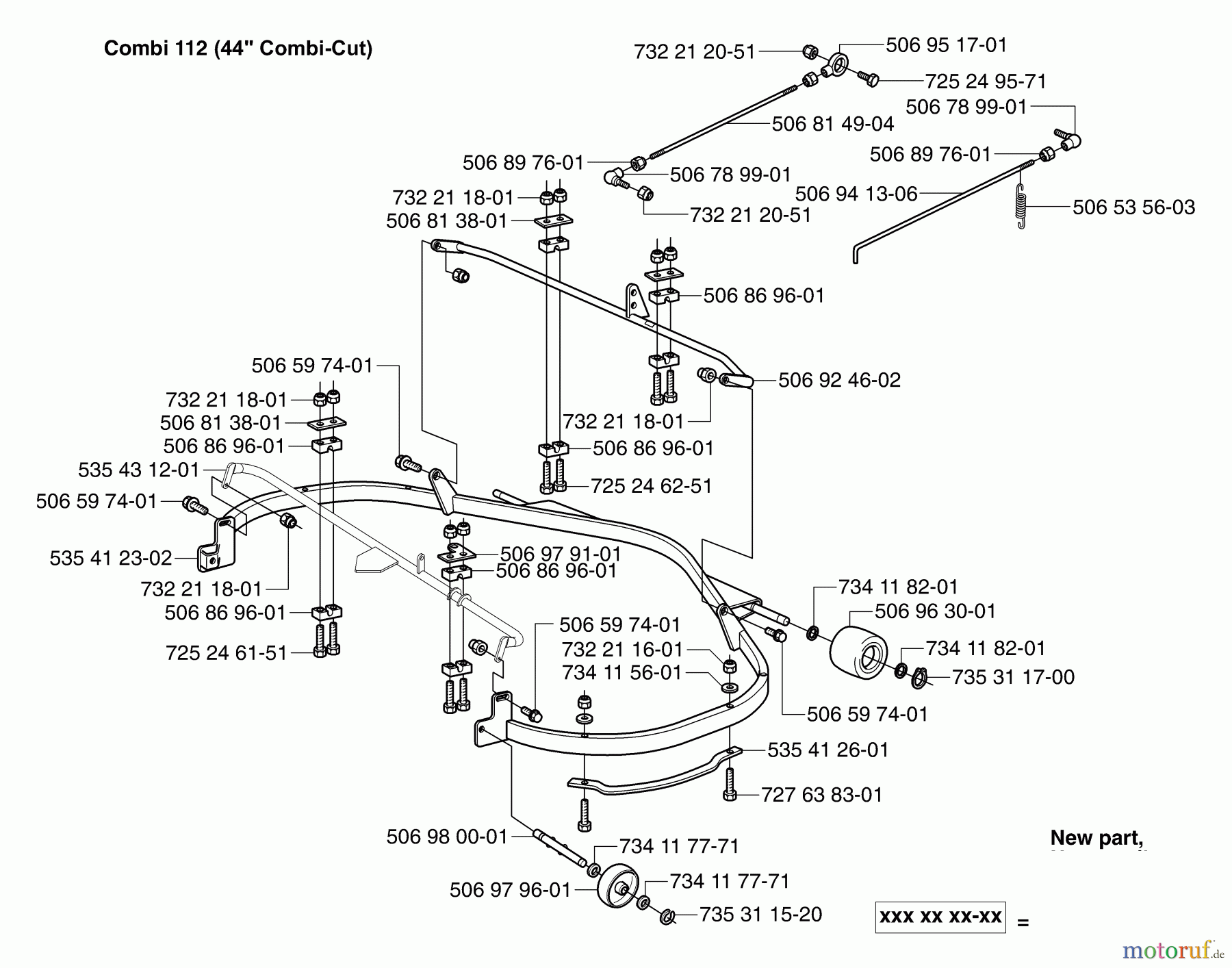 Husqvarna Reitermäher, Motor hinten Rider Pro 15 - Husqvarna Rear-Engine Rider (2003-01 & After) Deck Frame 44