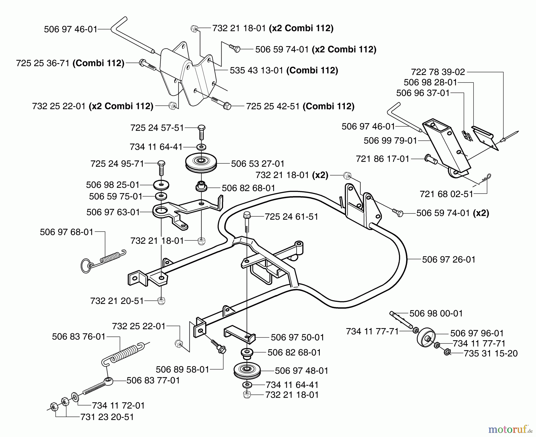 Husqvarna Reitermäher, Motor hinten Rider Pro 15 - Husqvarna Rear-Engine Rider (2003-01 & After) Deck Support