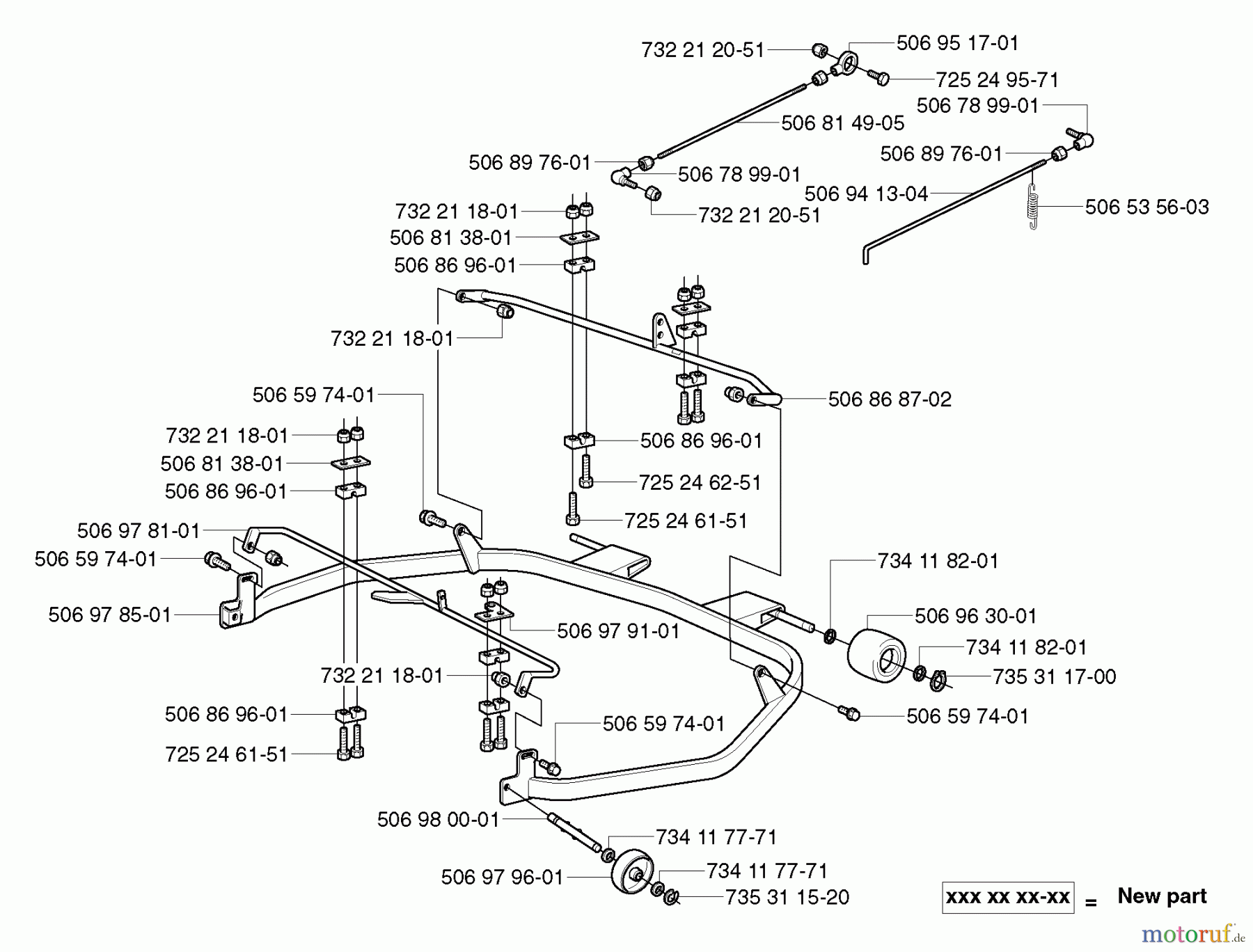 Husqvarna Reitermäher, Motor hinten Rider Pro 15-V2 - Husqvarna Rear-Engine Rider (2003-01 & After) Deck Frame (36