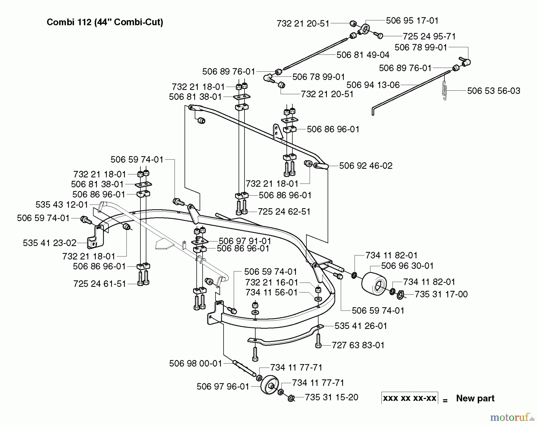 Husqvarna Reitermäher, Motor hinten Rider Pro 15-V2 - Husqvarna Rear-Engine Rider (2003-01 & After) Deck Frame (44