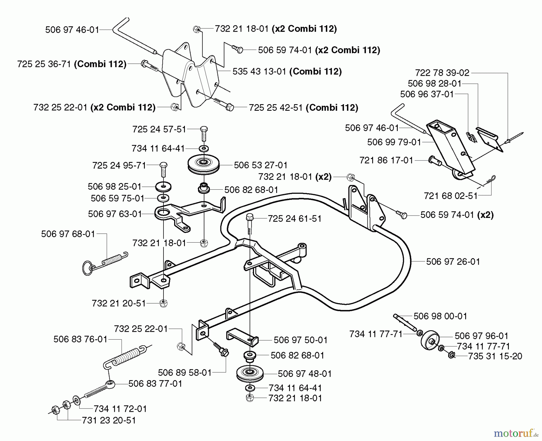 Husqvarna Reitermäher, Motor hinten Rider Pro 15-V2 - Husqvarna Rear-Engine Rider (2003-01 & After) Deck Support