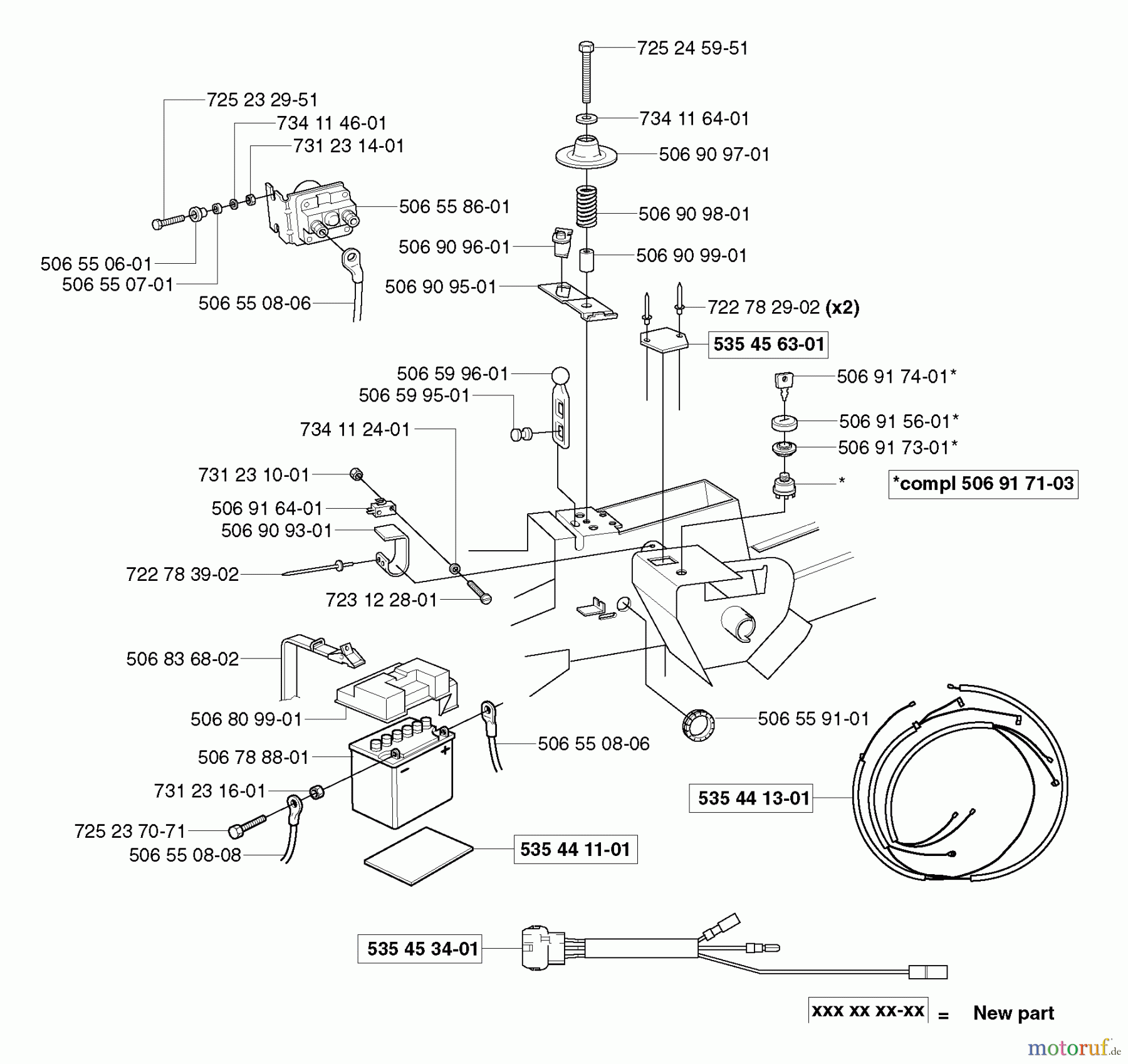 Husqvarna Reitermäher, Motor hinten Rider Pro 15-V2 - Husqvarna Rear-Engine Rider (2003-01 & After) Electrical