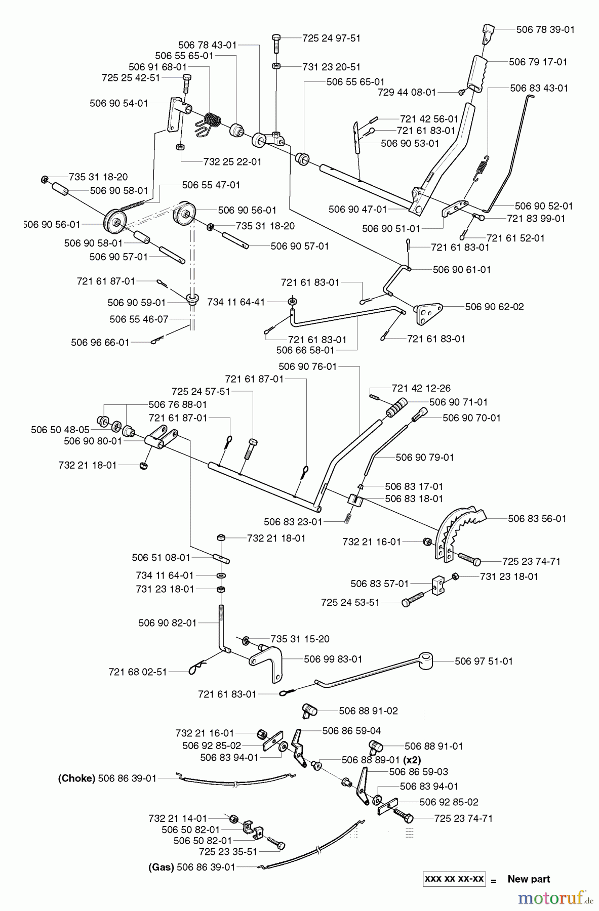 Husqvarna Reitermäher, Motor hinten Rider Pro 15-V2 - Husqvarna Rear-Engine Rider (2003-01 & After) Levers/Cables/Links