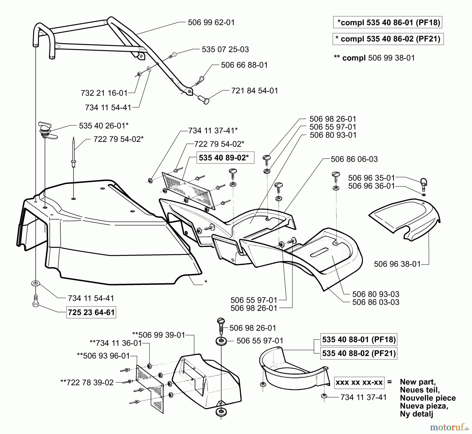 Husqvarna Reitermäher, Motor hinten Rider Proflex 18 - Husqvarna Rear-Engine Rider (2001-01 & After) Engine Cover