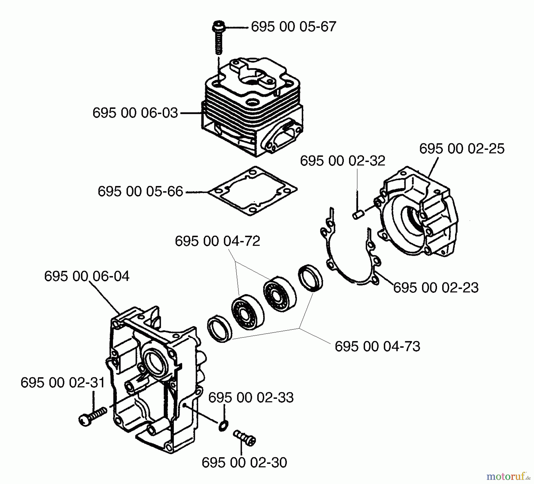Husqvarna Bläser / Sauger / Häcksler / Mulchgeräte 155 BT - Husqvarna Backpack Blower (1998-10 & After) Cylinder & Crankcase