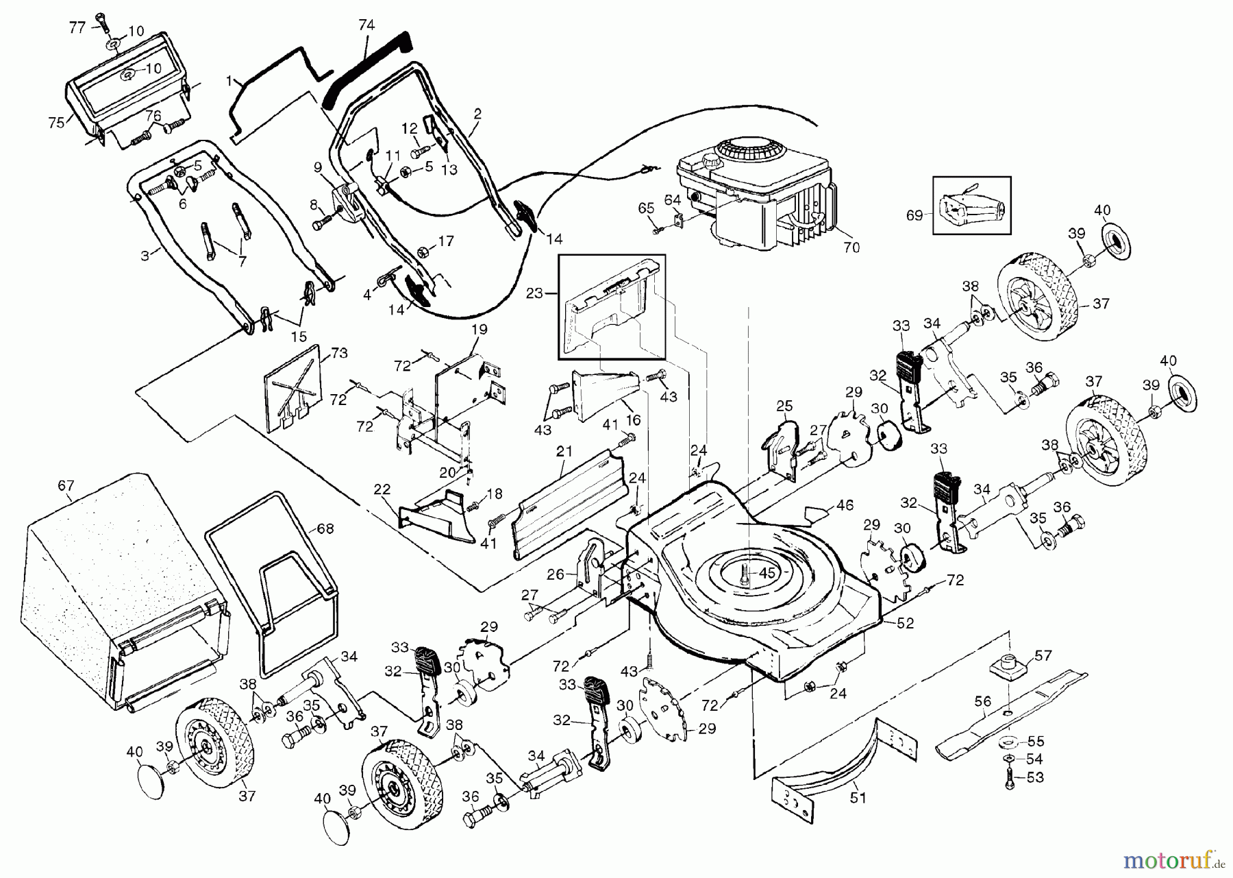 Husqvarna Rasenmäher 51 (954076601A) - Husqvarna Walk-Behind Mower (1995-08 & After) 20