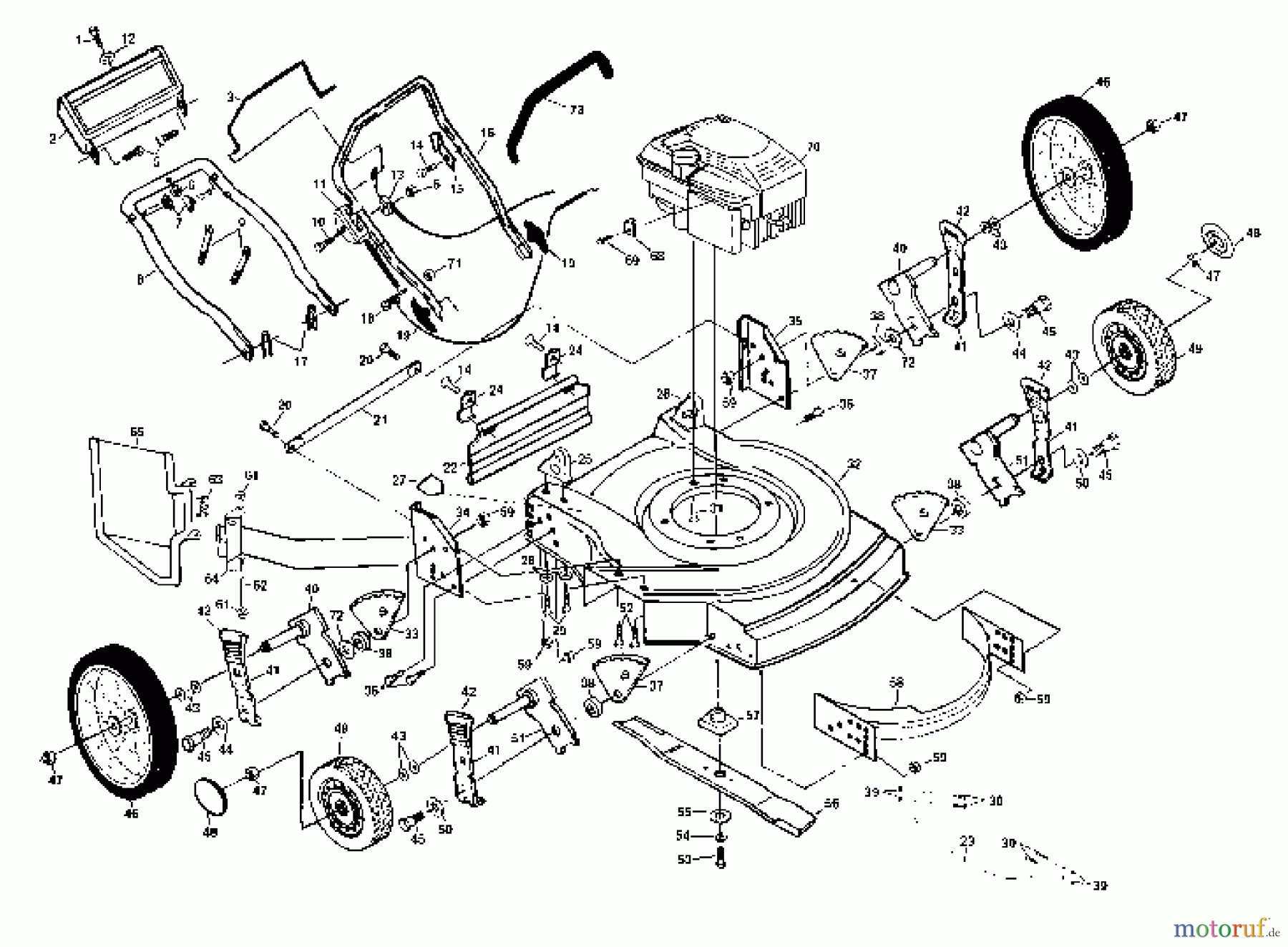  Husqvarna Rasenmäher 51 DH (954065901A) - Husqvarna Walk-Behind Mower (1994-07 & After) 22