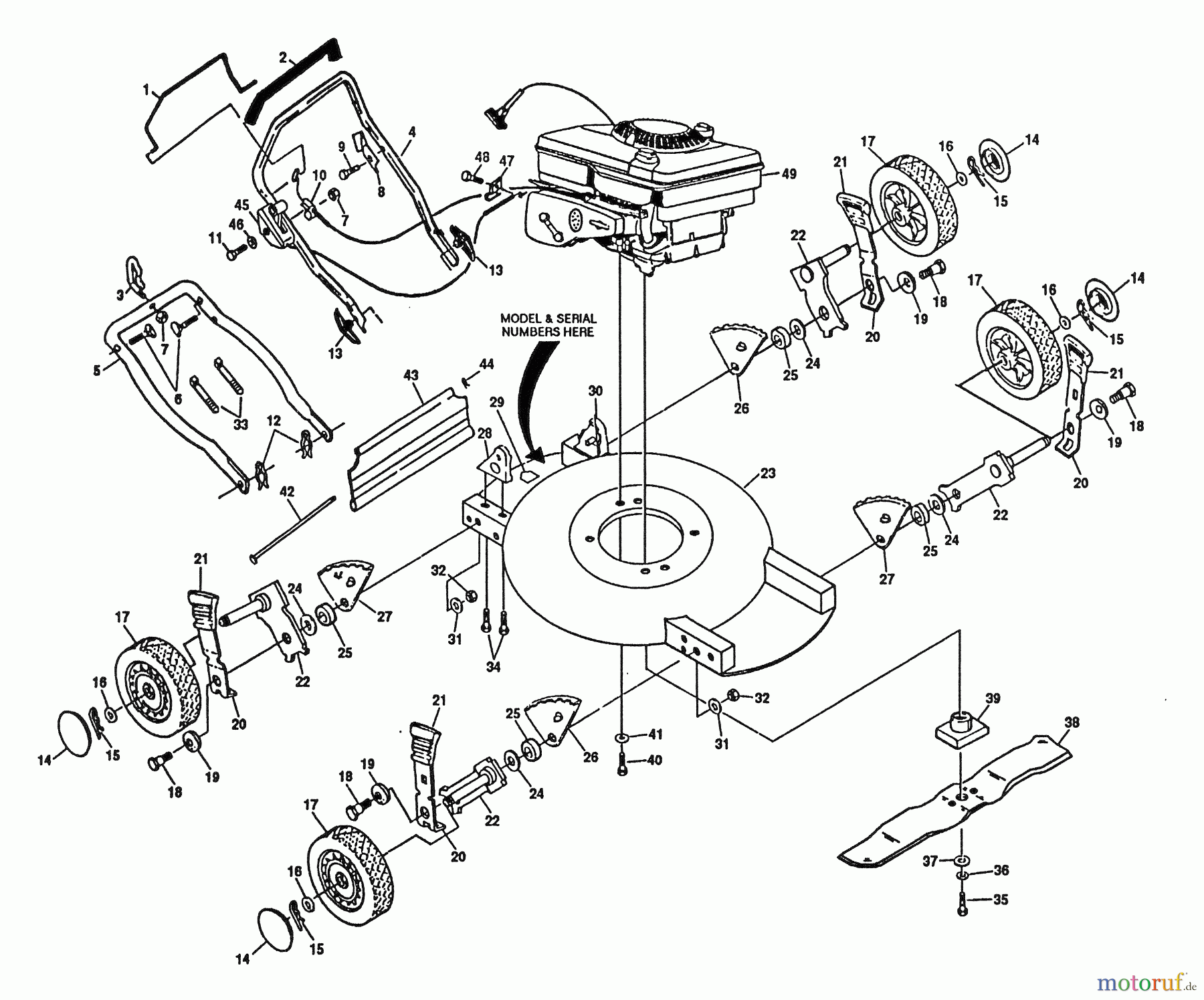 Husqvarna Rasenmäher 51 M (954056101) - Husqvarna Walk-Behind Mower (1991-01 & After) General Assembly