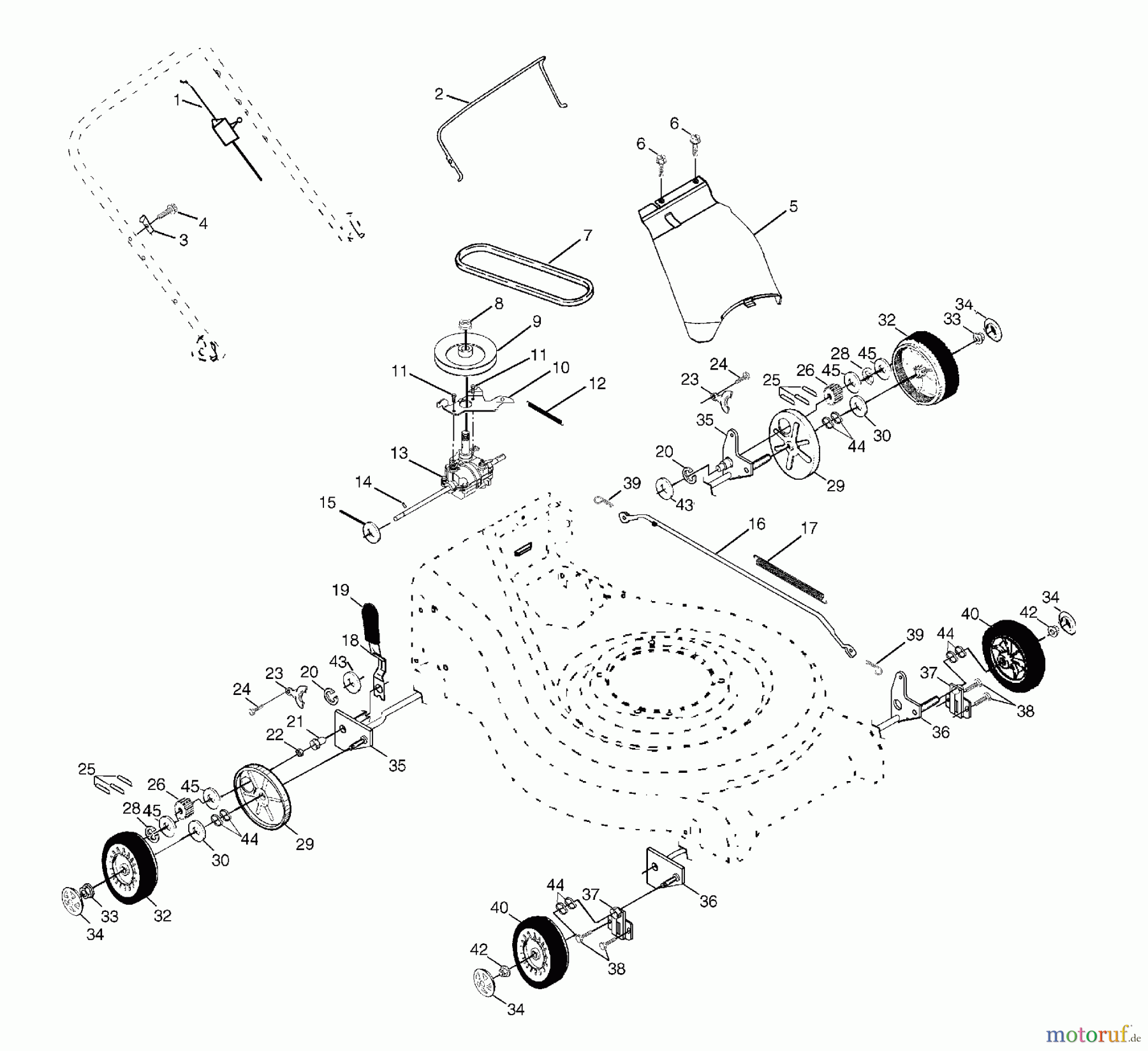 Husqvarna Rasenmäher 530 RS (954140072B) - Husqvarna Walk-Behind Mower (1999-05 & After) Wheels And Transmission
