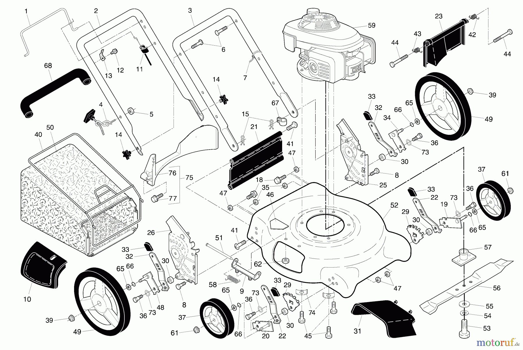 Husqvarna Rasenmäher 5521 CM (96133000304) - Husqvarna Walk-Behind Mower (2007-04 & After) General Assembly