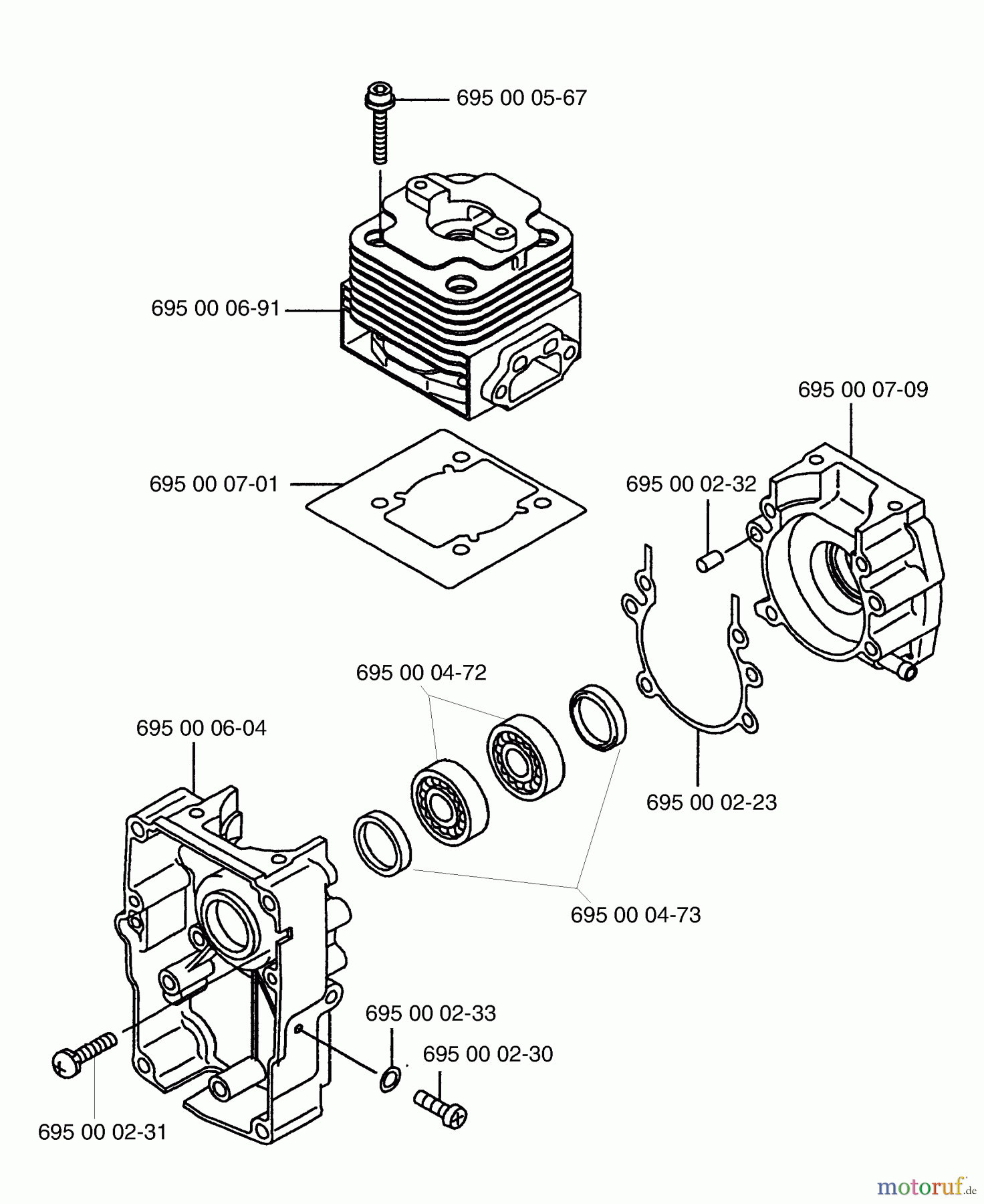 Husqvarna Bläser / Sauger / Häcksler / Mulchgeräte 155 BT - Husqvarna Backpack Blower (2001-04 & After) (California) Cylinder / Crankcase