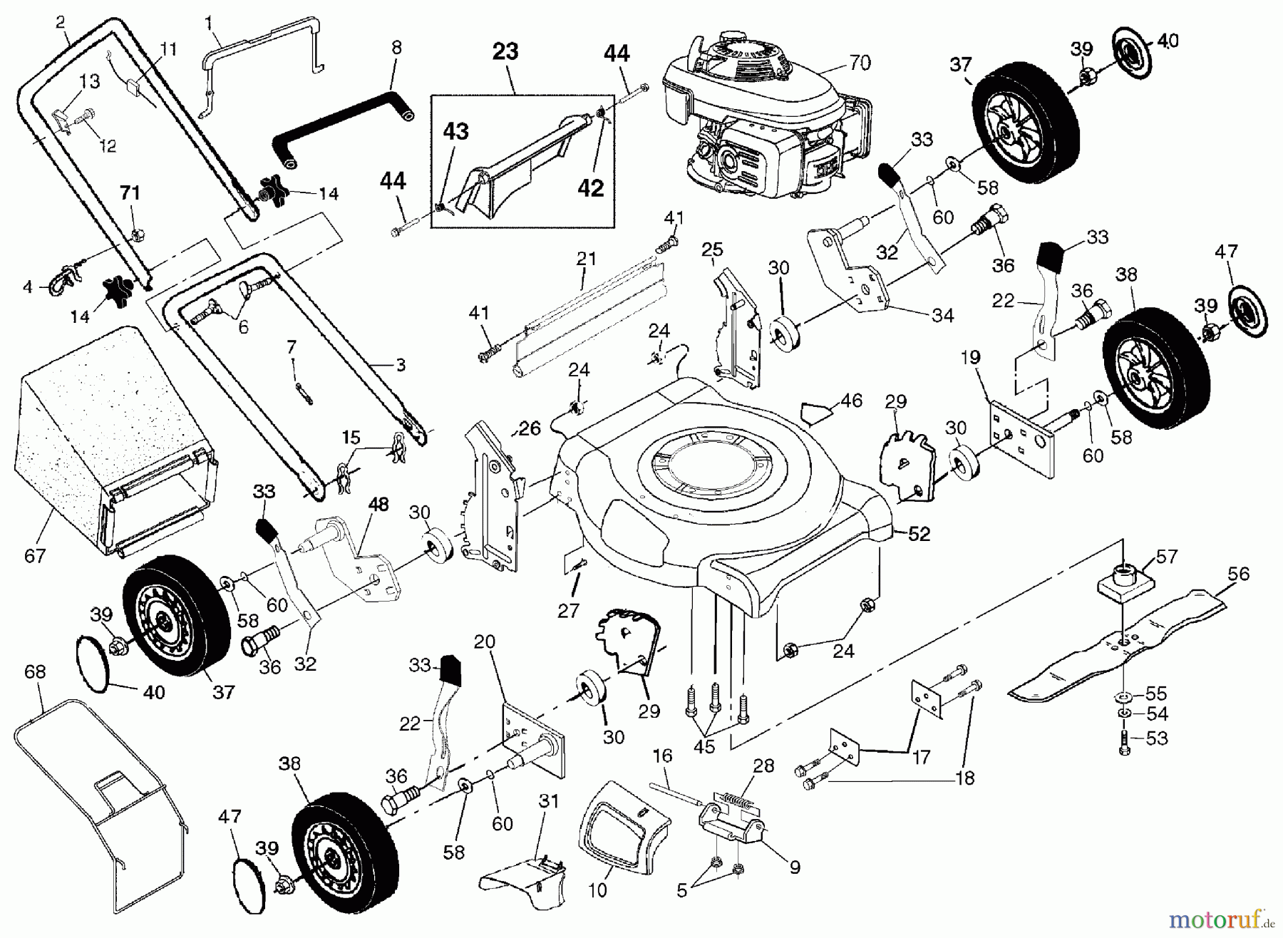 Husqvarna Rasenmäher 5521 CMB (954223487) - Husqvarna Walk-Behind Mower (2003-07 & After) General Assembly