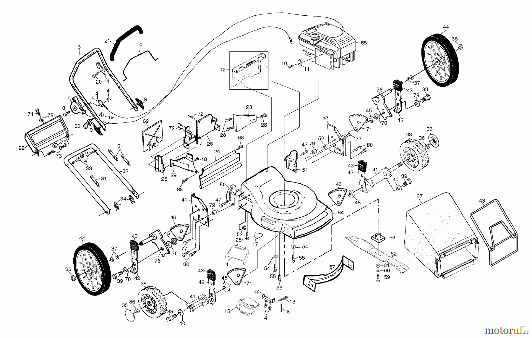 Husqvarna Rasenmäher 56 H (954076201A) - Husqvarna Walk-Behind Mower (1995-10 & After) General Assembly